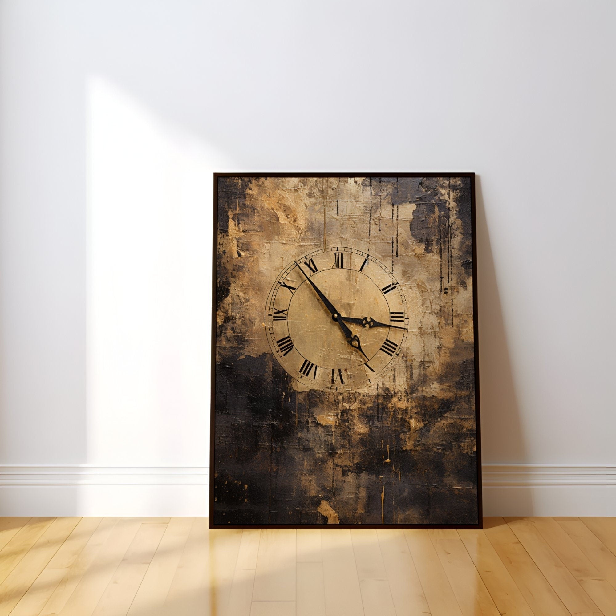 Impressionist Passage: Black and Gold Abstract Art | Timeless & Elegant Wall Decor