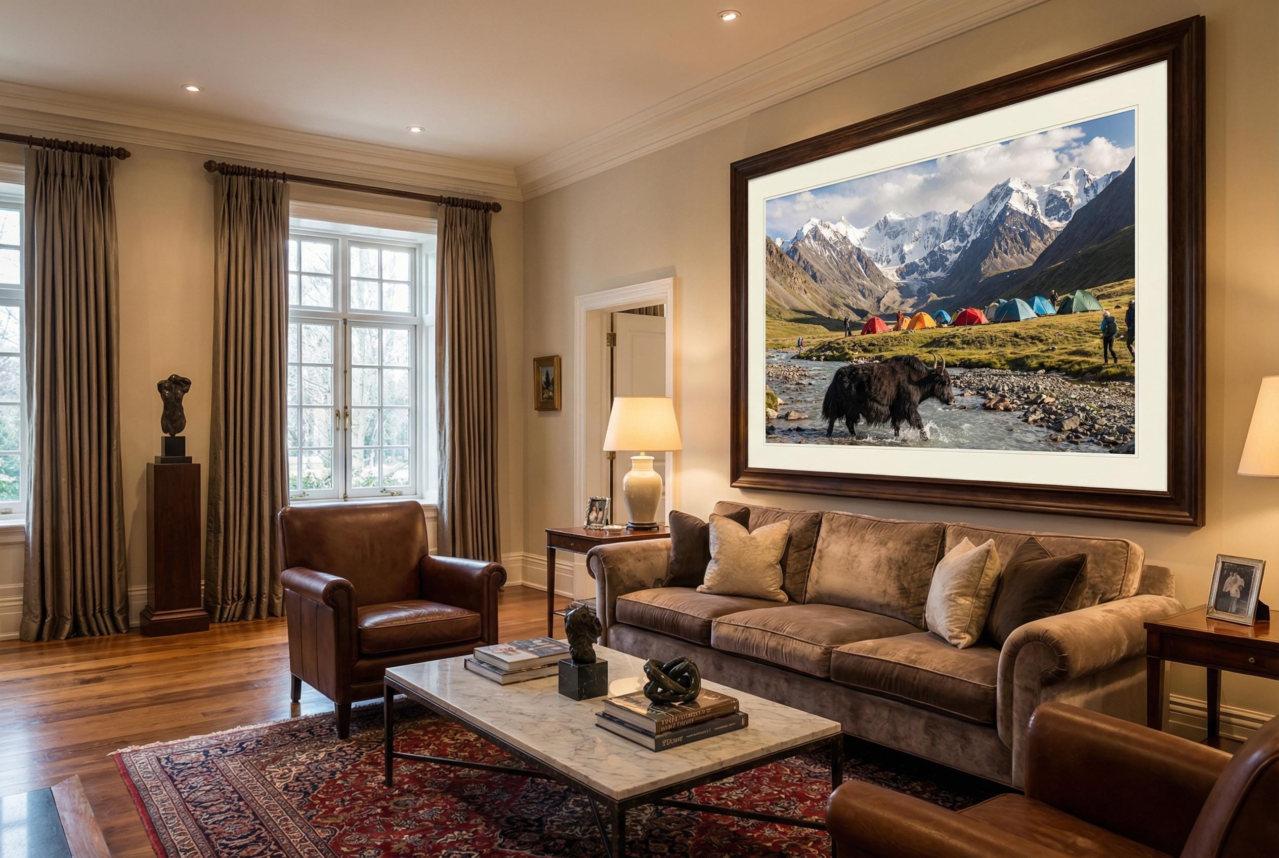 Bull Crossing River Print: Landscape Wall Art (Framed or Canvas)