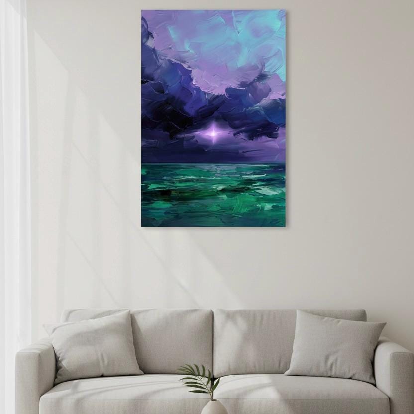 Sunset Sky Art Print - Vibrant Wall Decor With Dramatic Cloudscape Landscape