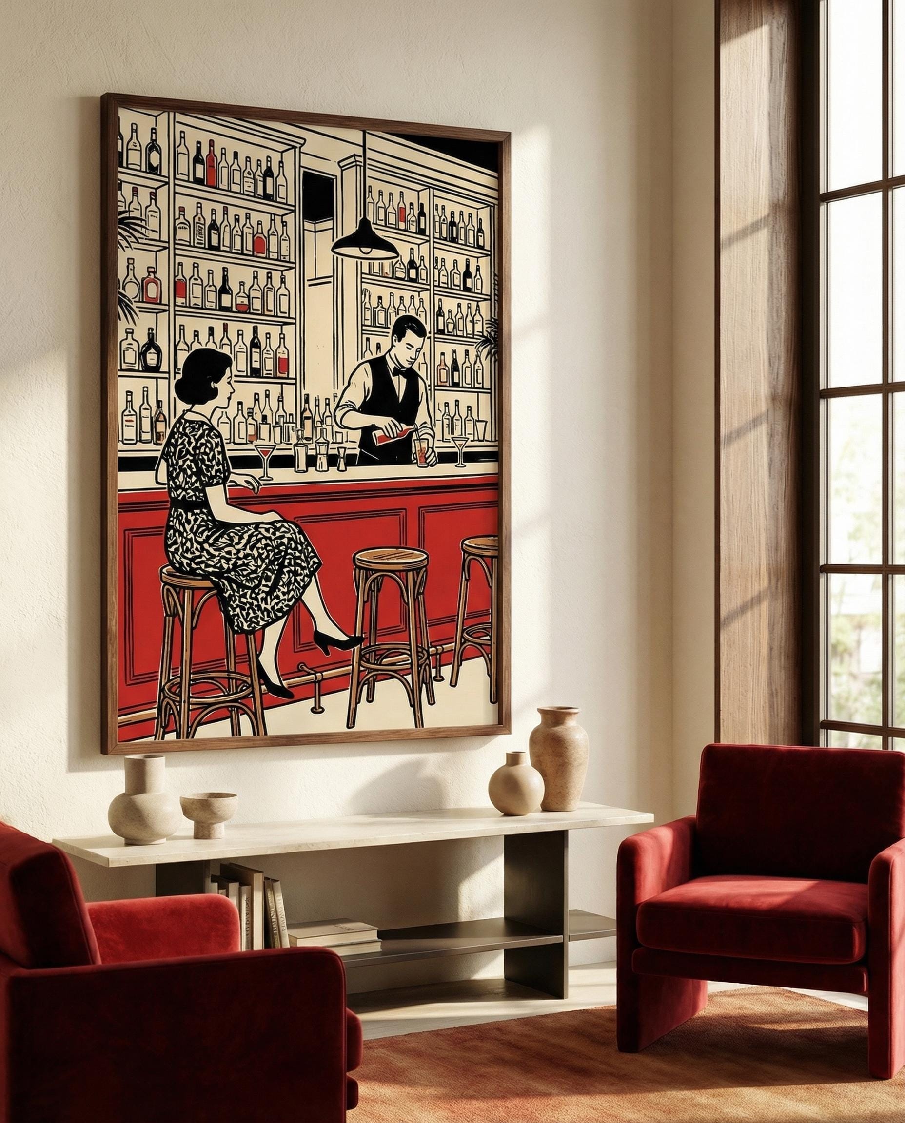 Bar Break Art Print: Home and Office Decor (Multiple Frame Choices)