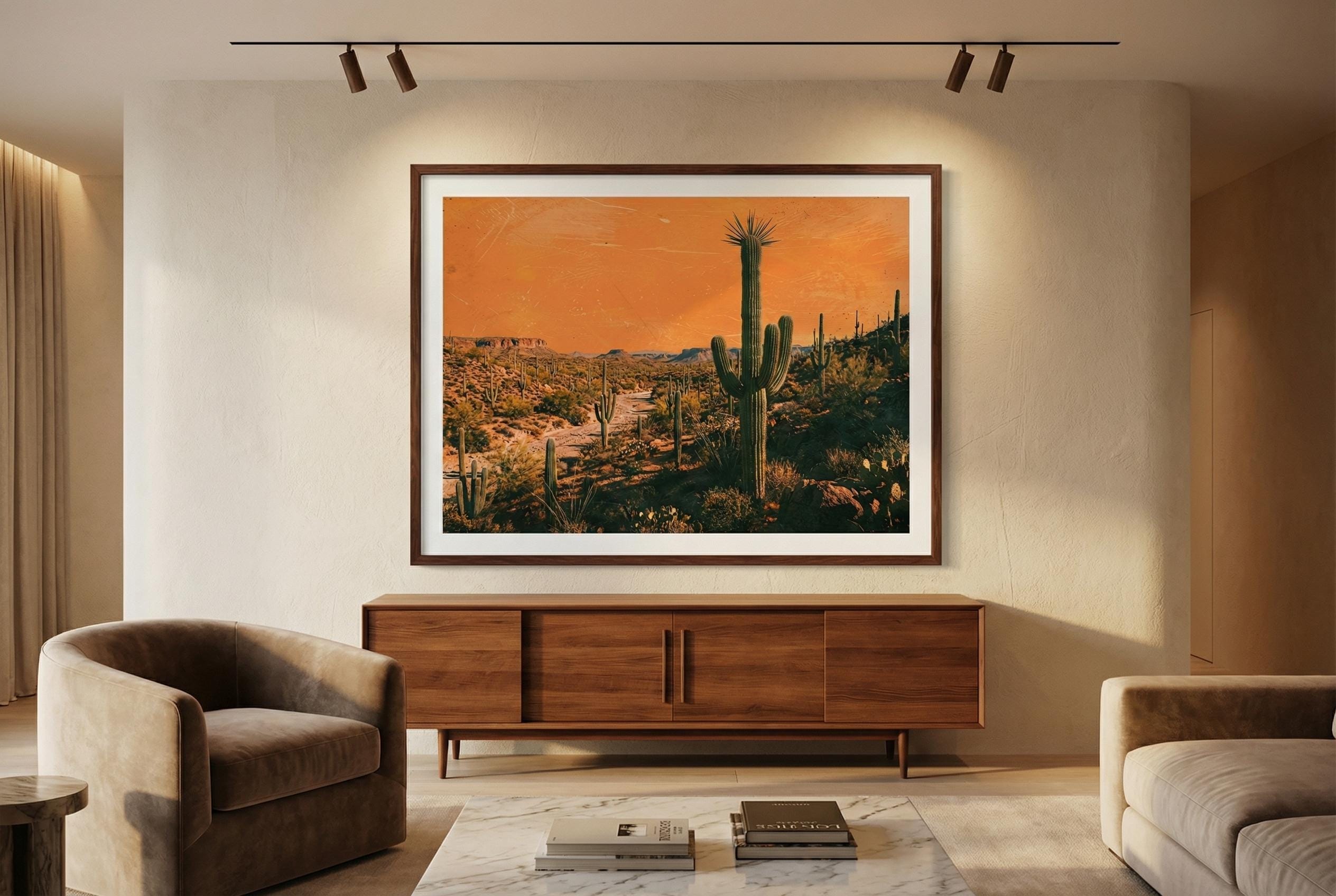 Desert Cactus Wall Art Print: Matte or Canvas, Framed Options