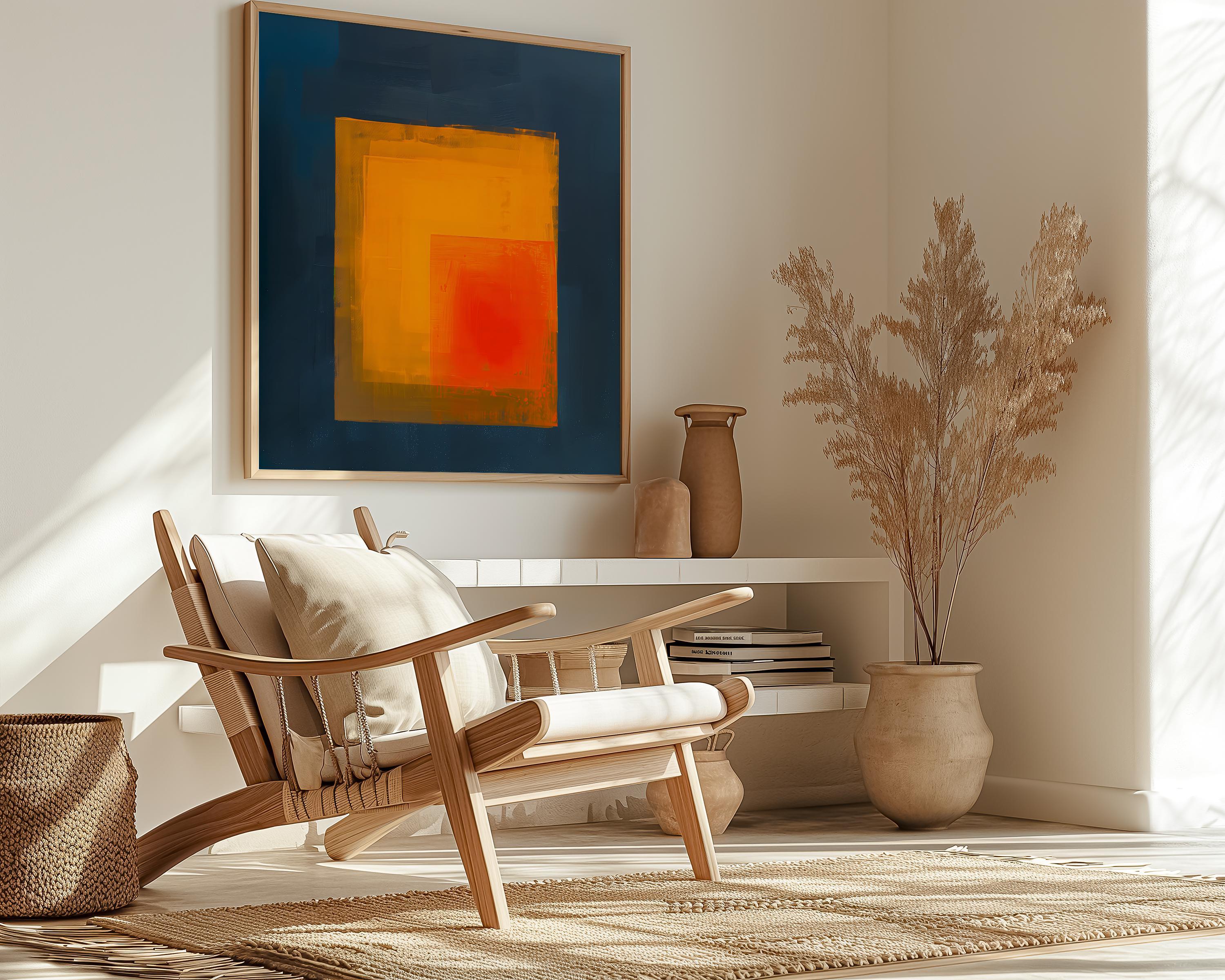 The Joyful Grid: Modern Minimalist Abstract | Vibrant & Harmonious Wall Decor