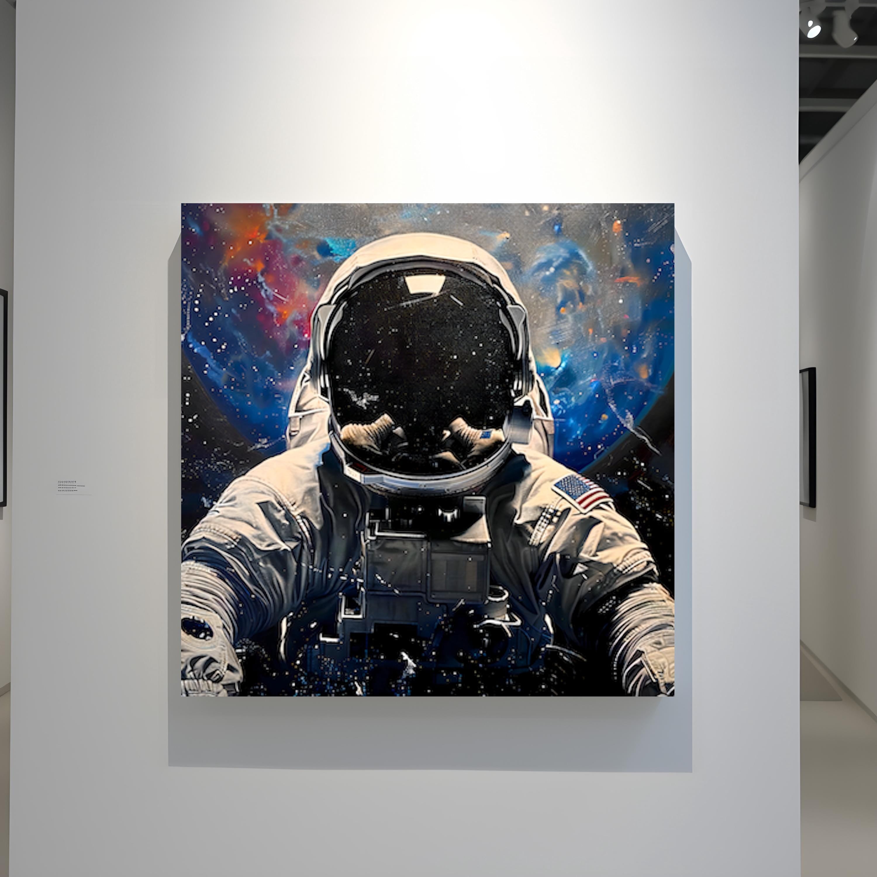 The Voyager: Astronaut in Vibrant Cosmic Space Art | Sci-Fi & Nebula Wall Decor
