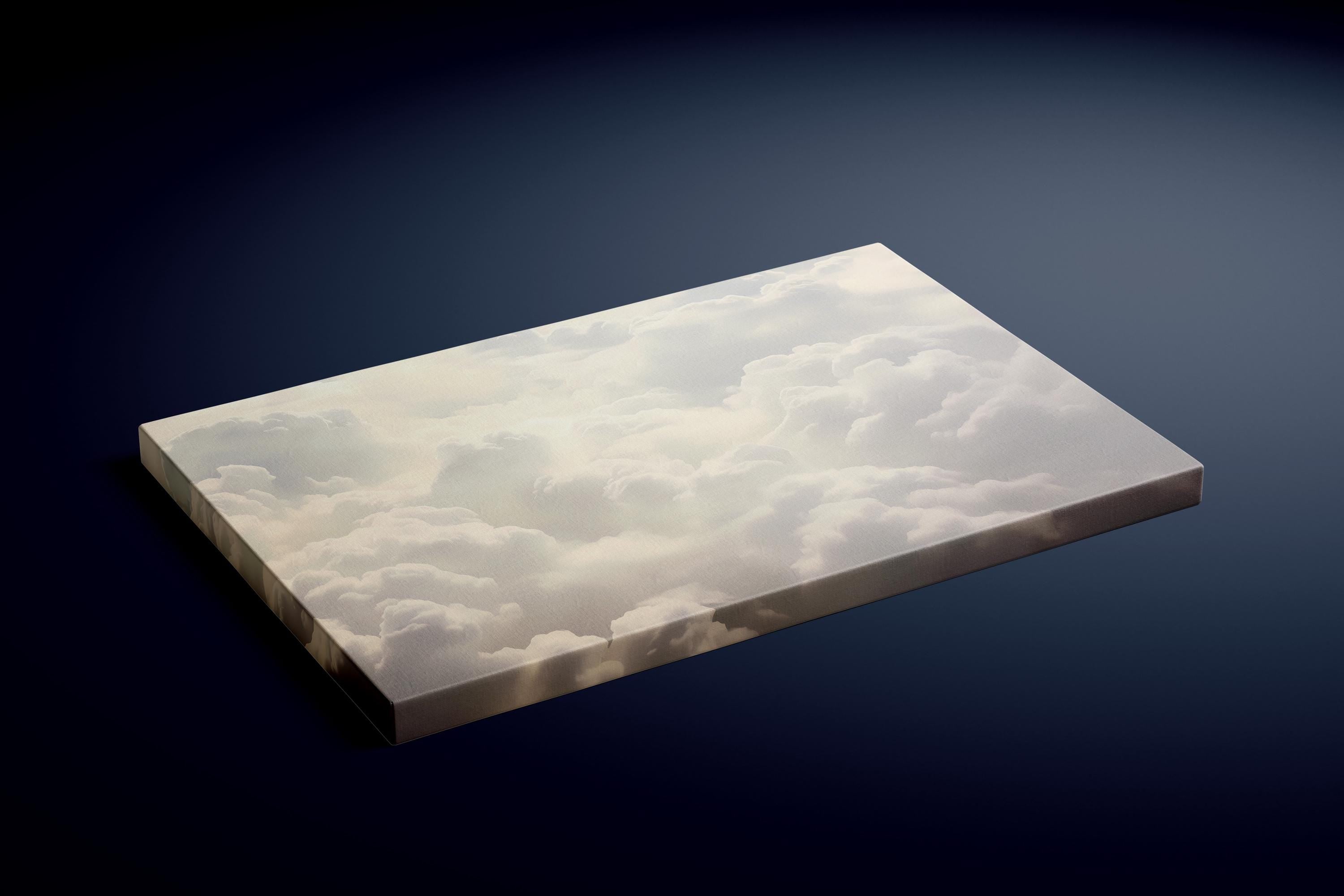 Ethereal Cloudscape: Abstract White Art Print | Serene & Elegant Framed Wall Decor