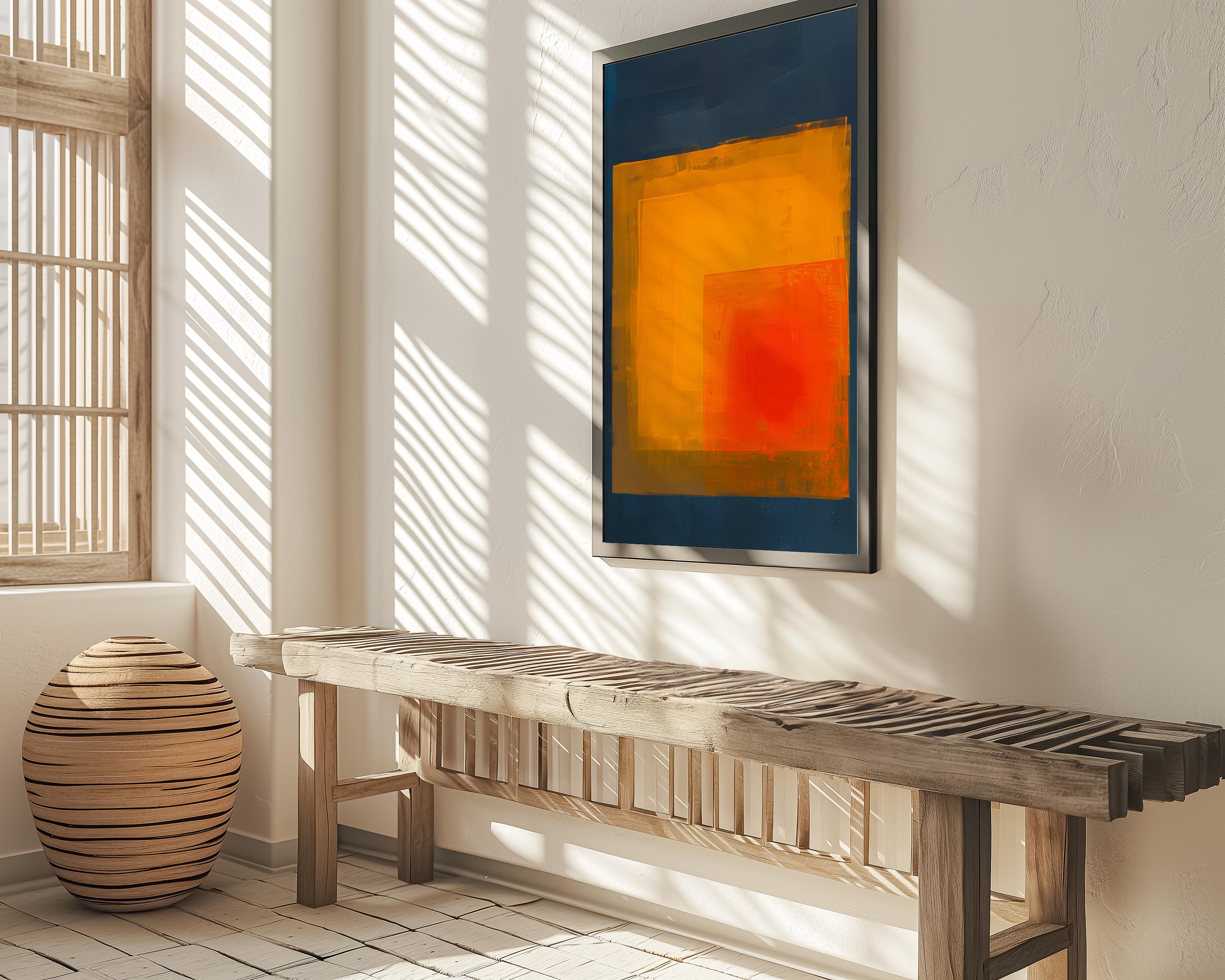 The Joyful Grid: Modern Minimalist Abstract | Vibrant & Harmonious Wall Decor