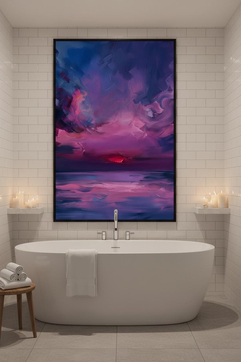 Sunset Sky Art Print - Vibrant Landscape Decor With Dramatic Cloud Formations