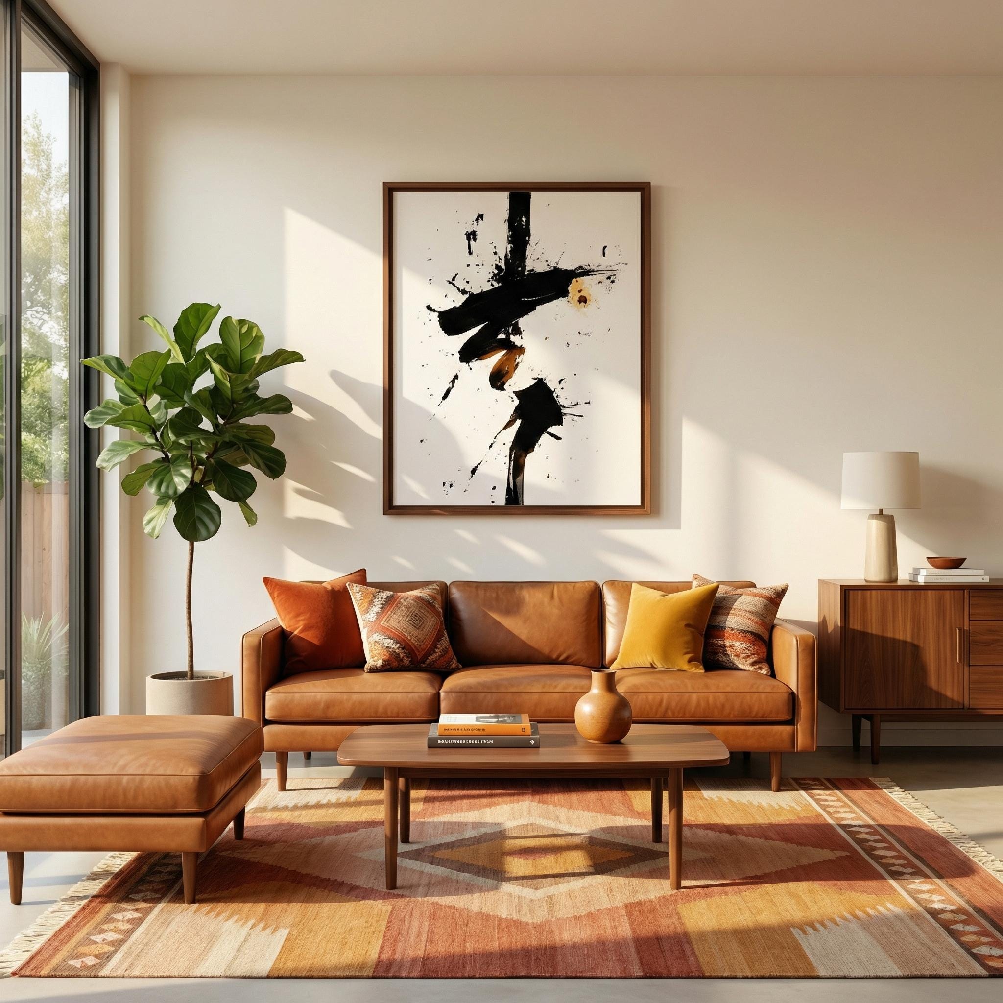 Emerald Peacock Wall Art: Minimalist Japanese-Inspired Green Decor