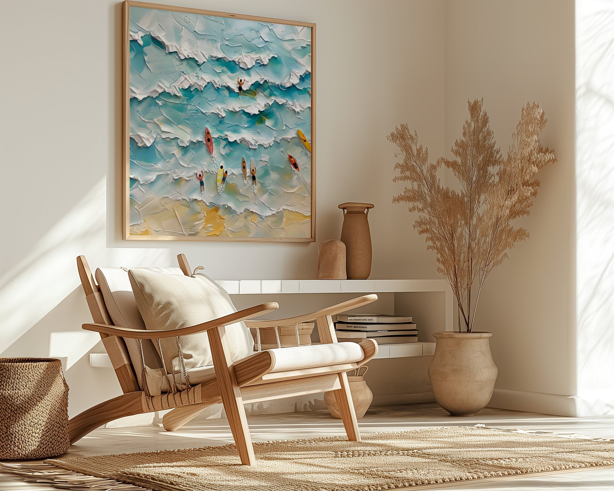 The Summer Pulse: Abstract Surfing & Ocean Art | Modern Minimalist Coastal Wall Decor