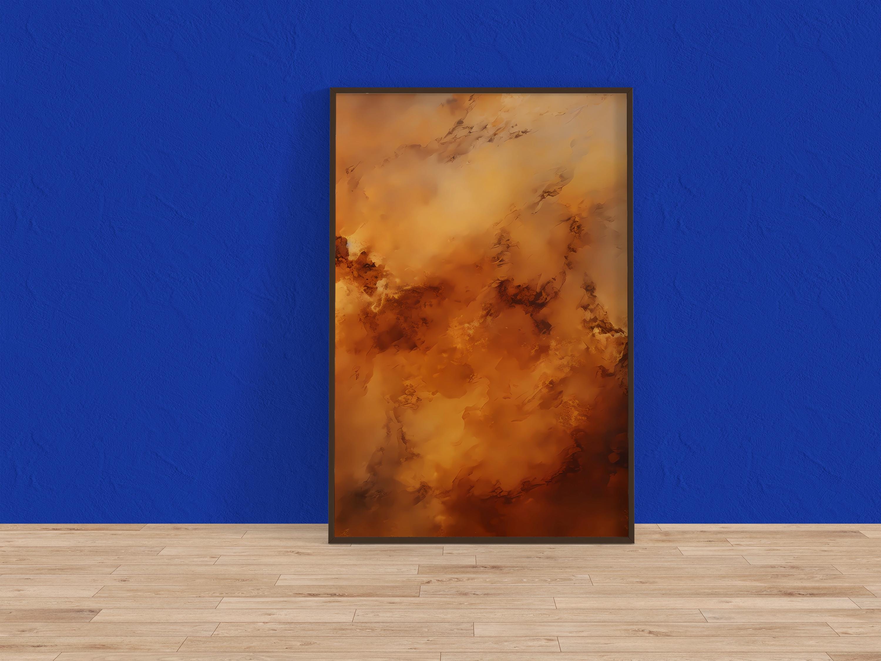 Earthen Harmony: Abstract Earth-Tone Art Print | Grounding & Serene Framed Wall Decor