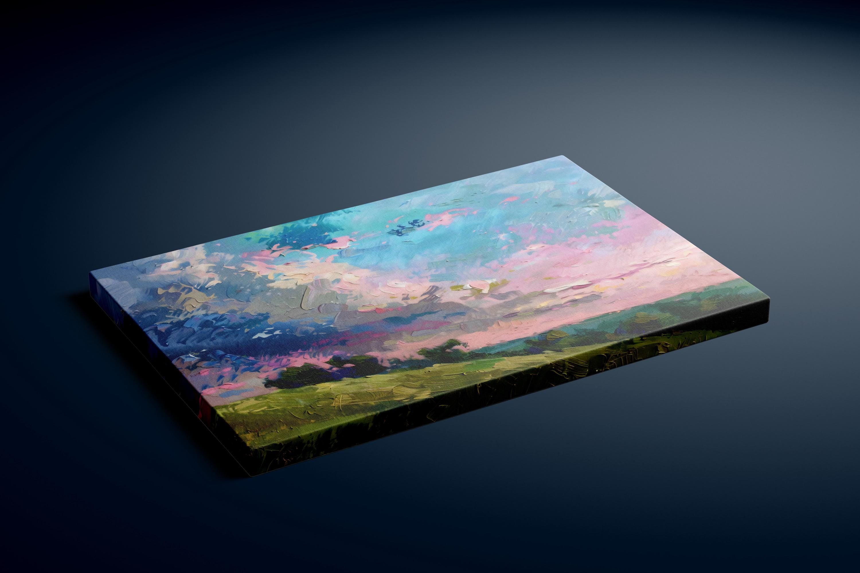Dreamscape Horizon: Vibrant Abstract Landscape Canvas Art | Colorful & Expressive Wall Decor