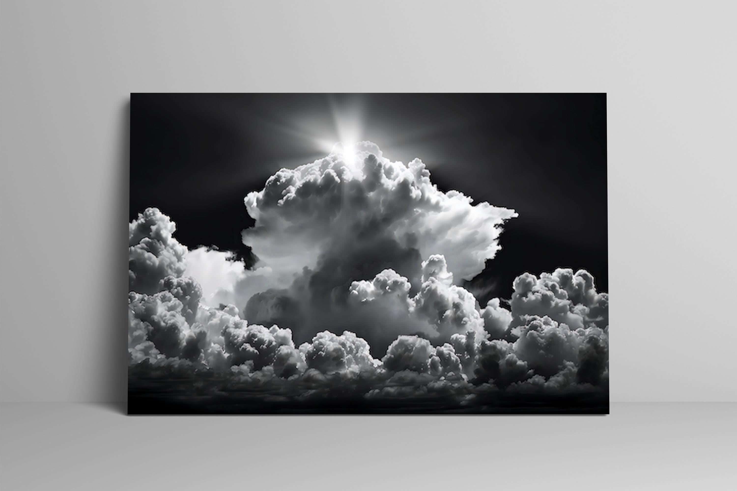Sublime Sky: Dramatic Black & White Cloudscape Art | Awe-Inspiring Framed Canvas Decor
