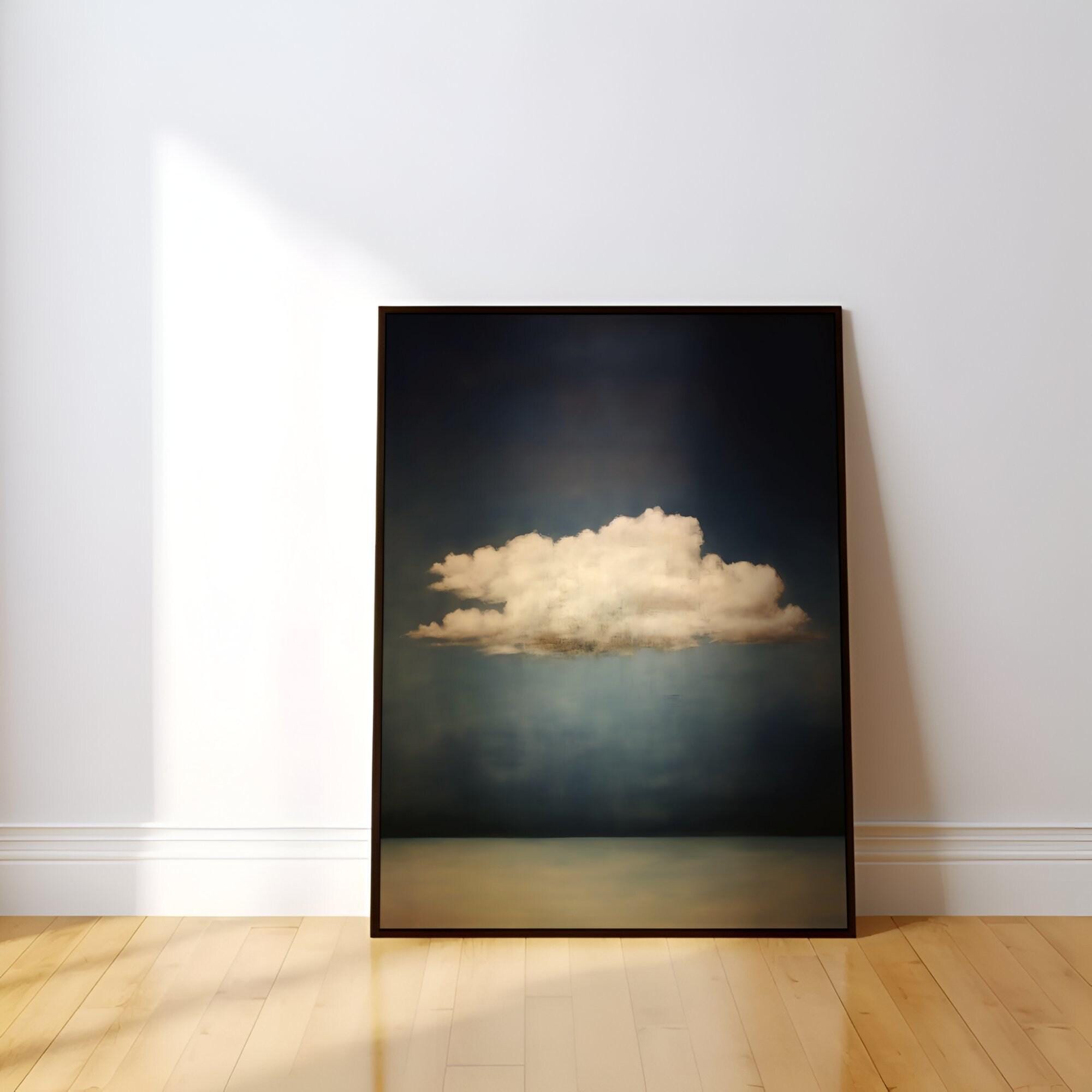 Moody Clouds Wall Art: Vintage Minimalist Print (Muted Palette)