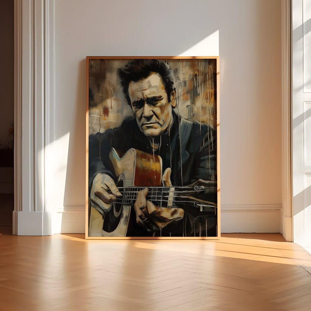 Johnny Cash Wall Art: Classic Country Star - Modern Farmhouse Canvas