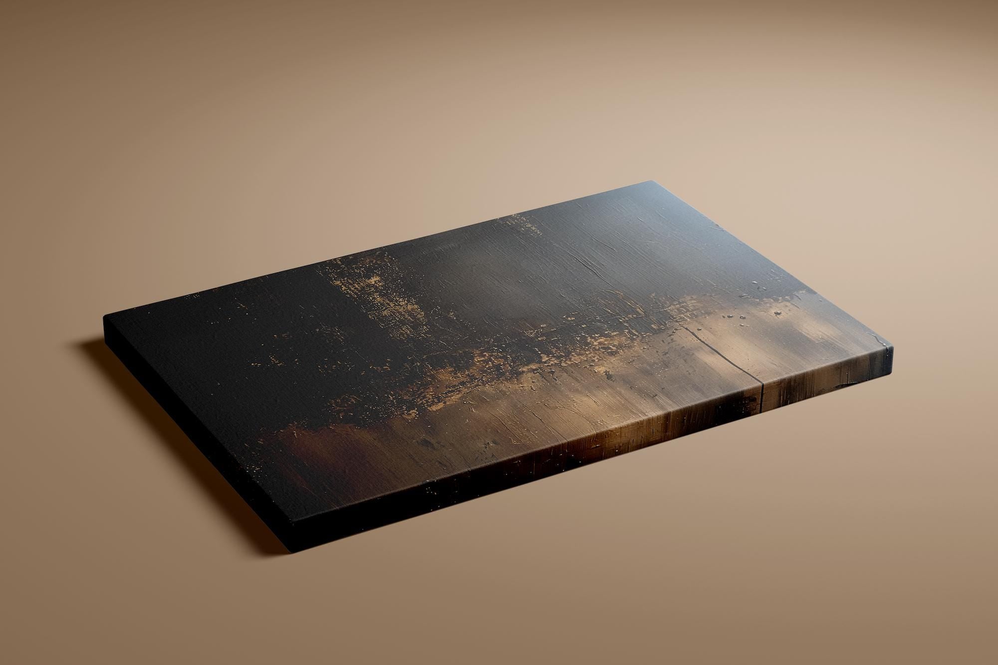 Abstract Wall Art: Black, Gold, Brown Minimalist Canvas (Living Room Decor)