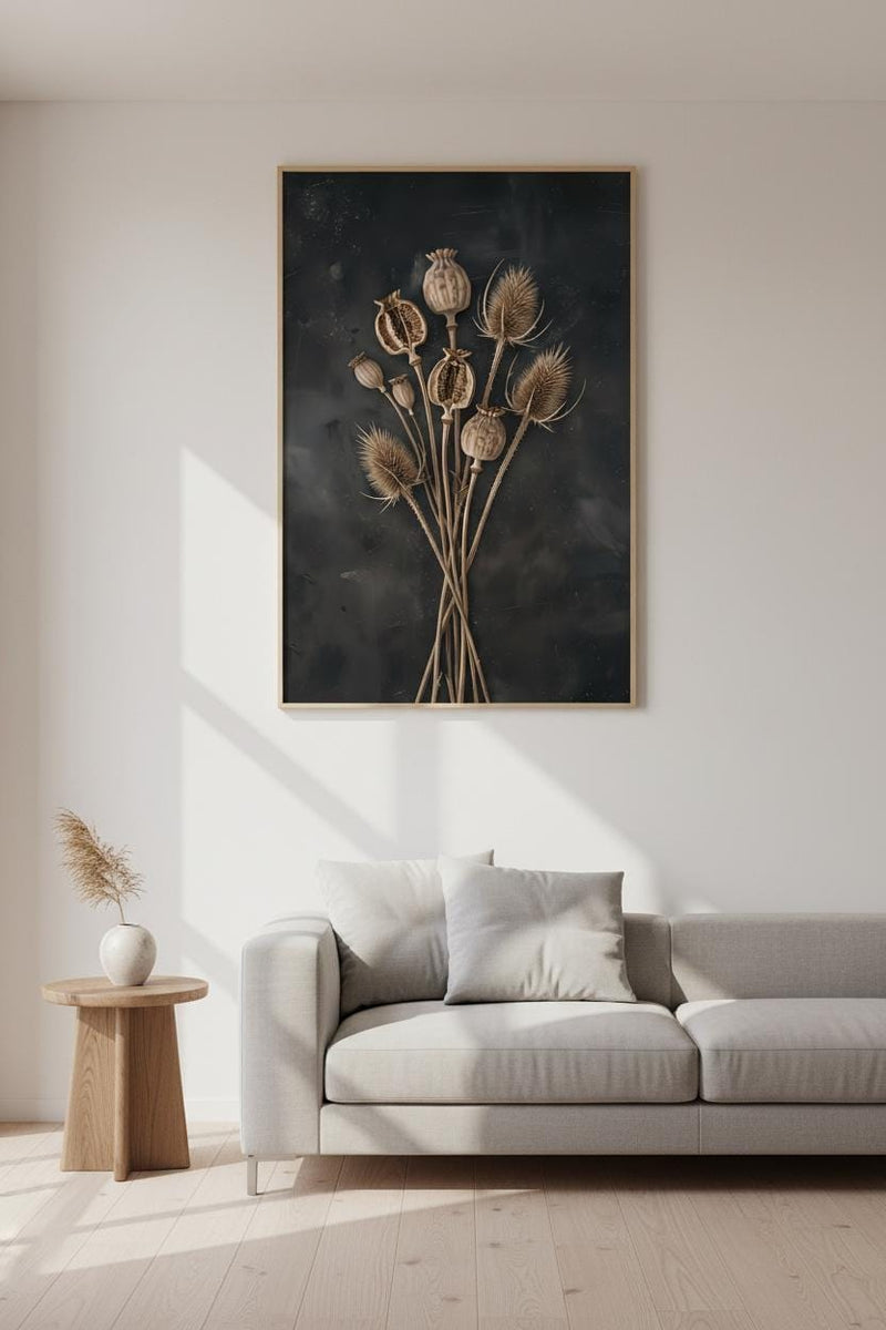 Vintage Botanical Wall Art - Dried Seed Pod Print | Cottagecore Wall Decor
