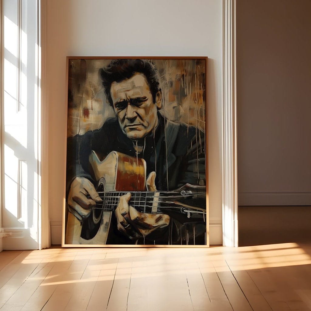 Johnny Cash Wall Art: Classic Country Star - Modern Farmhouse Canvas