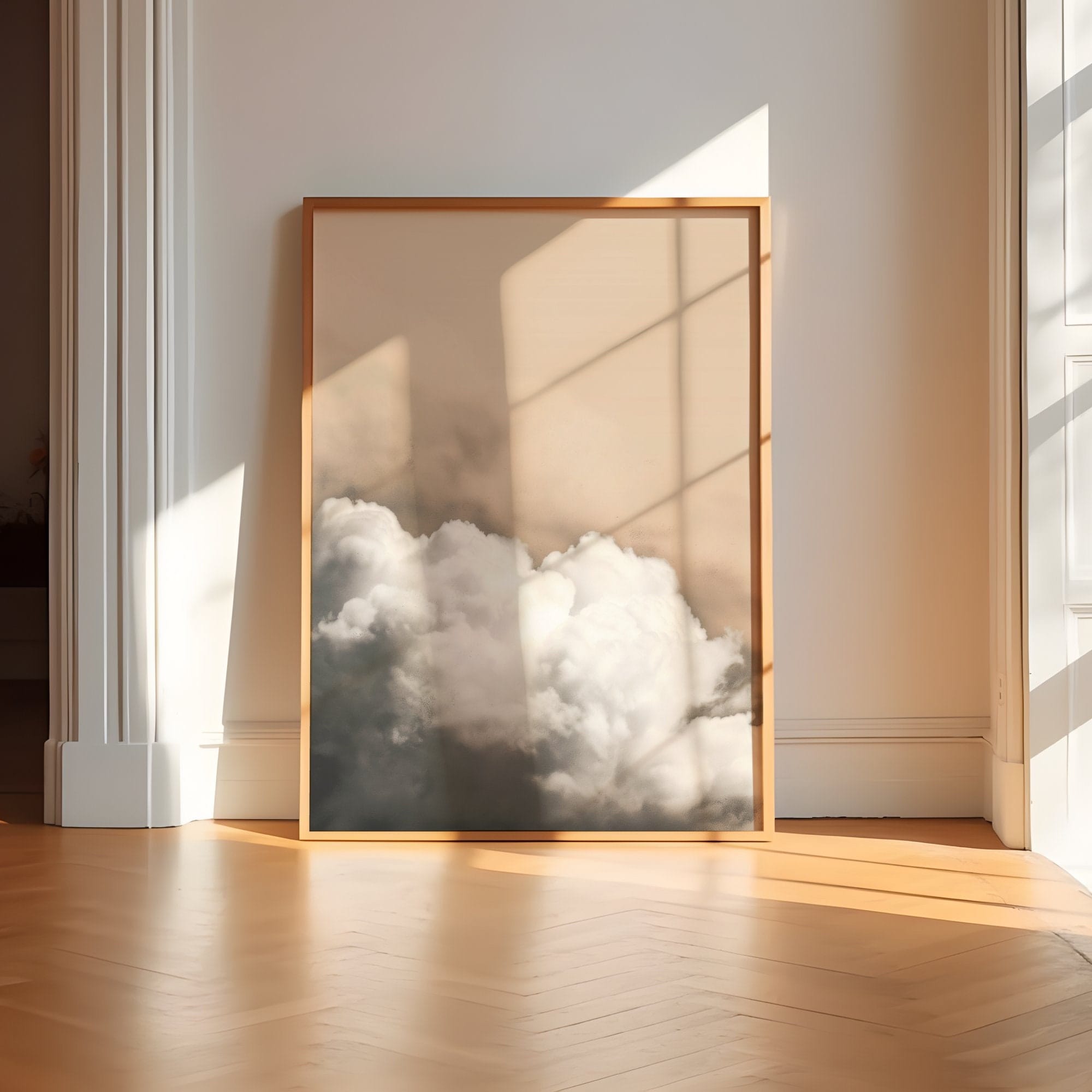 Minimalist Wall Art: Beige Clouds Abstract - Soft, Serene Decor
