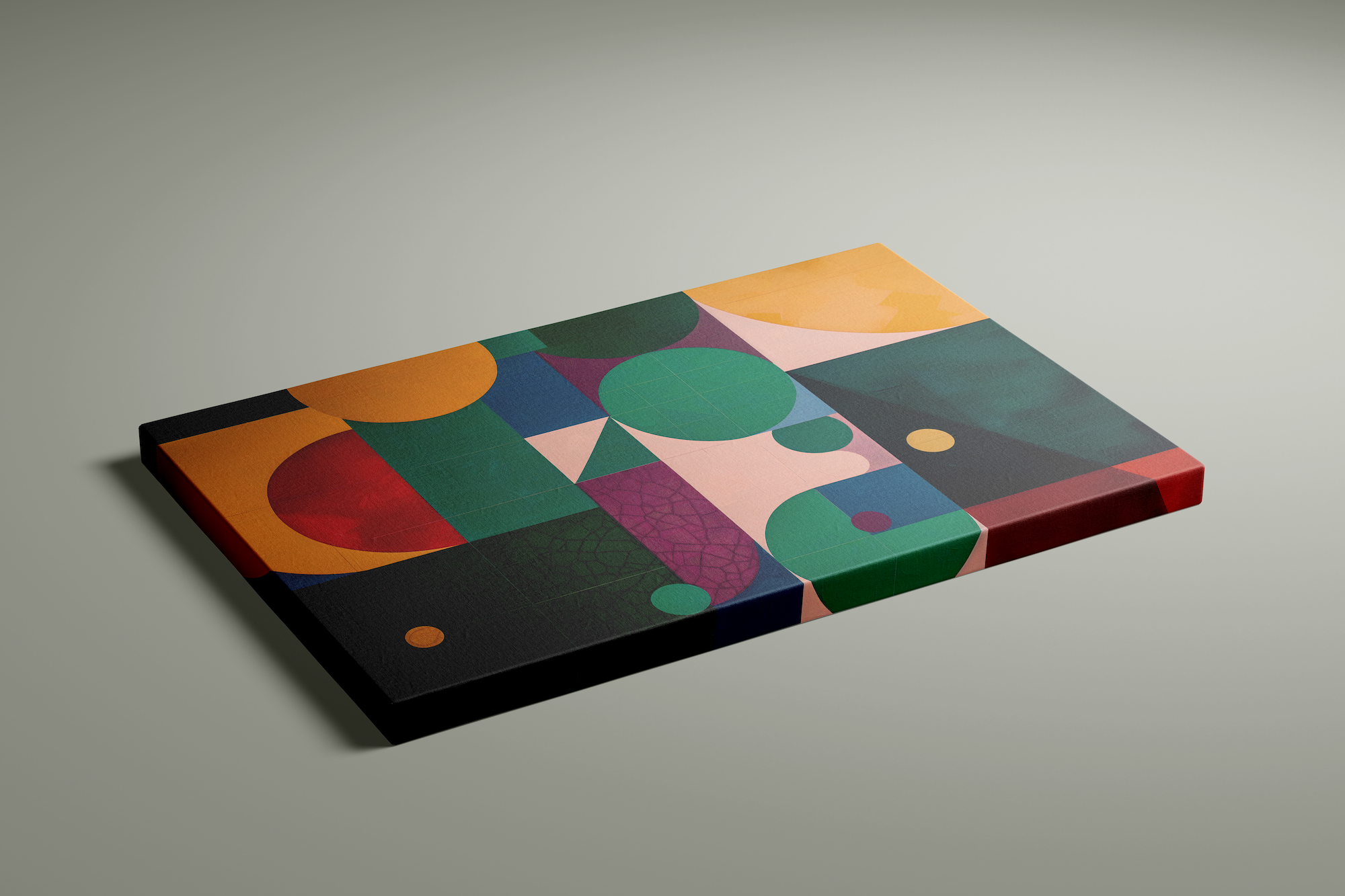 Geometric Harmony: Modern Minimalist Abstract Art | Colorful & Balanced Wall Decor