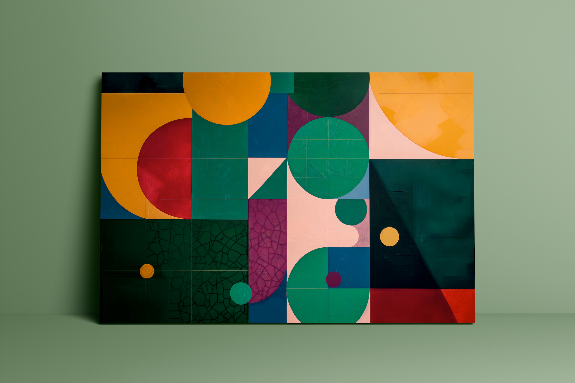Geometric Harmony: Modern Minimalist Abstract Art | Colorful & Balanced Wall Decor