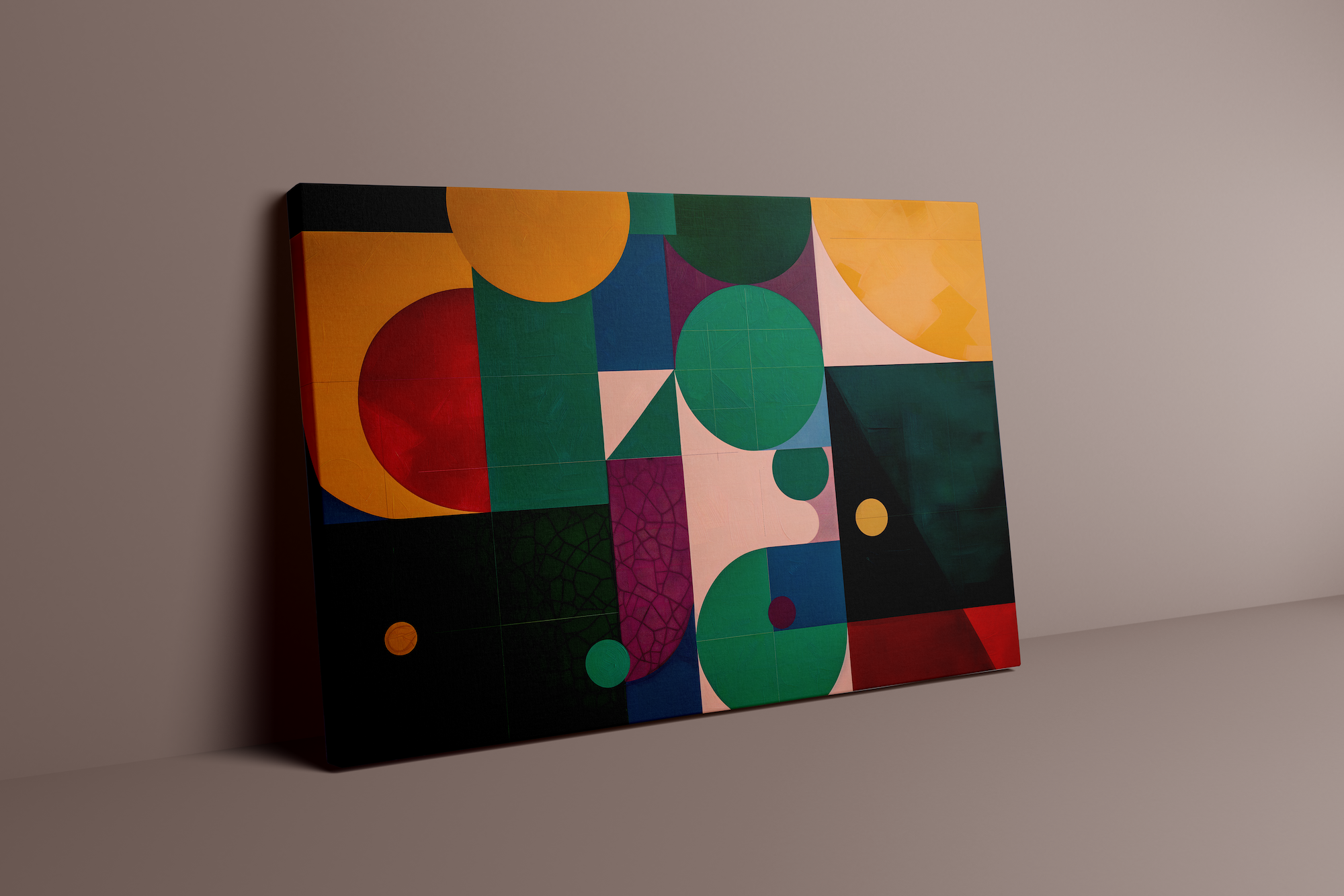 Geometric Harmony: Modern Minimalist Abstract Art | Colorful & Balanced Wall Decor