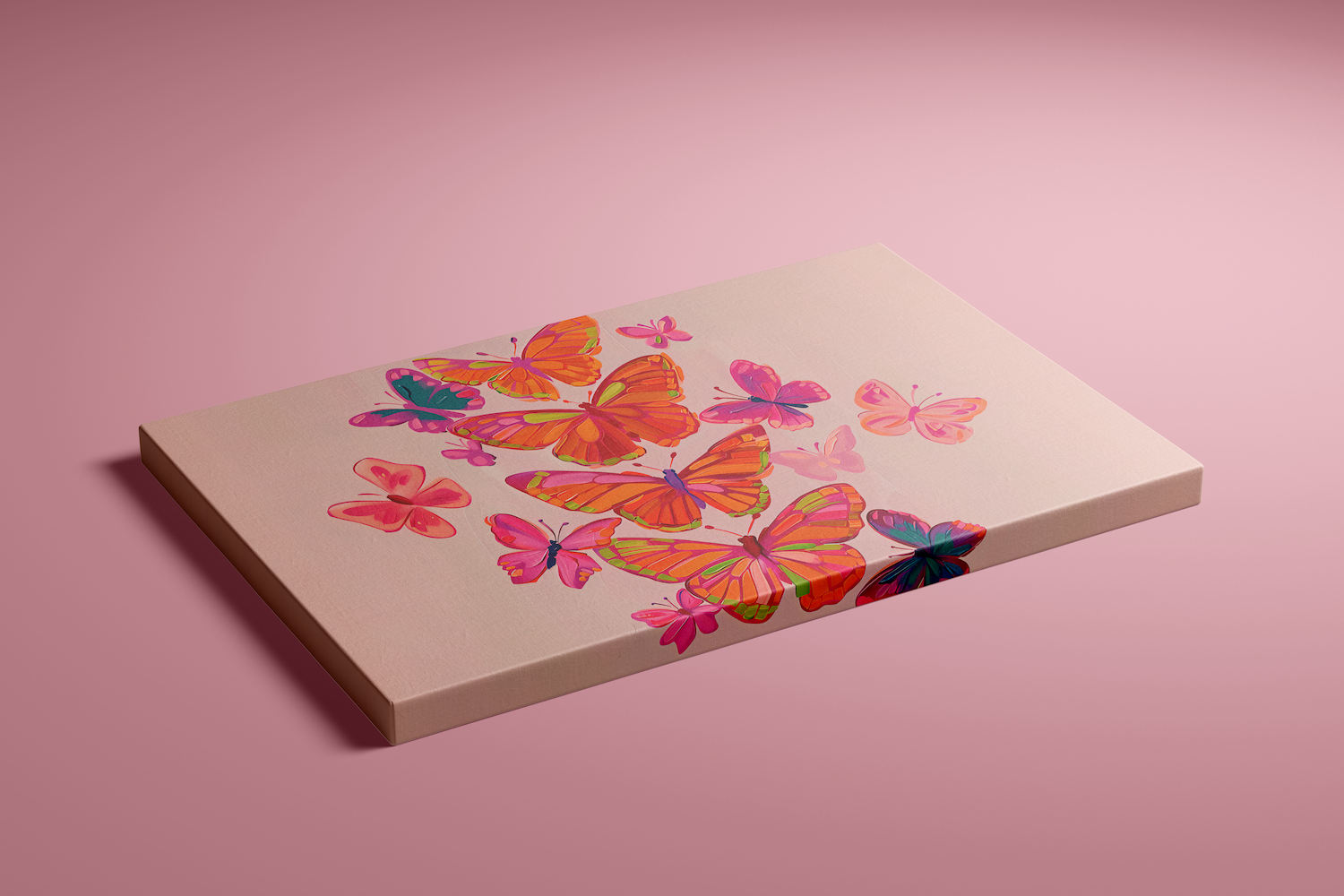 The Social Butterfly: Pink & Orange Maximalist Art | Preppy, Funky & Vibrant Wall Decor