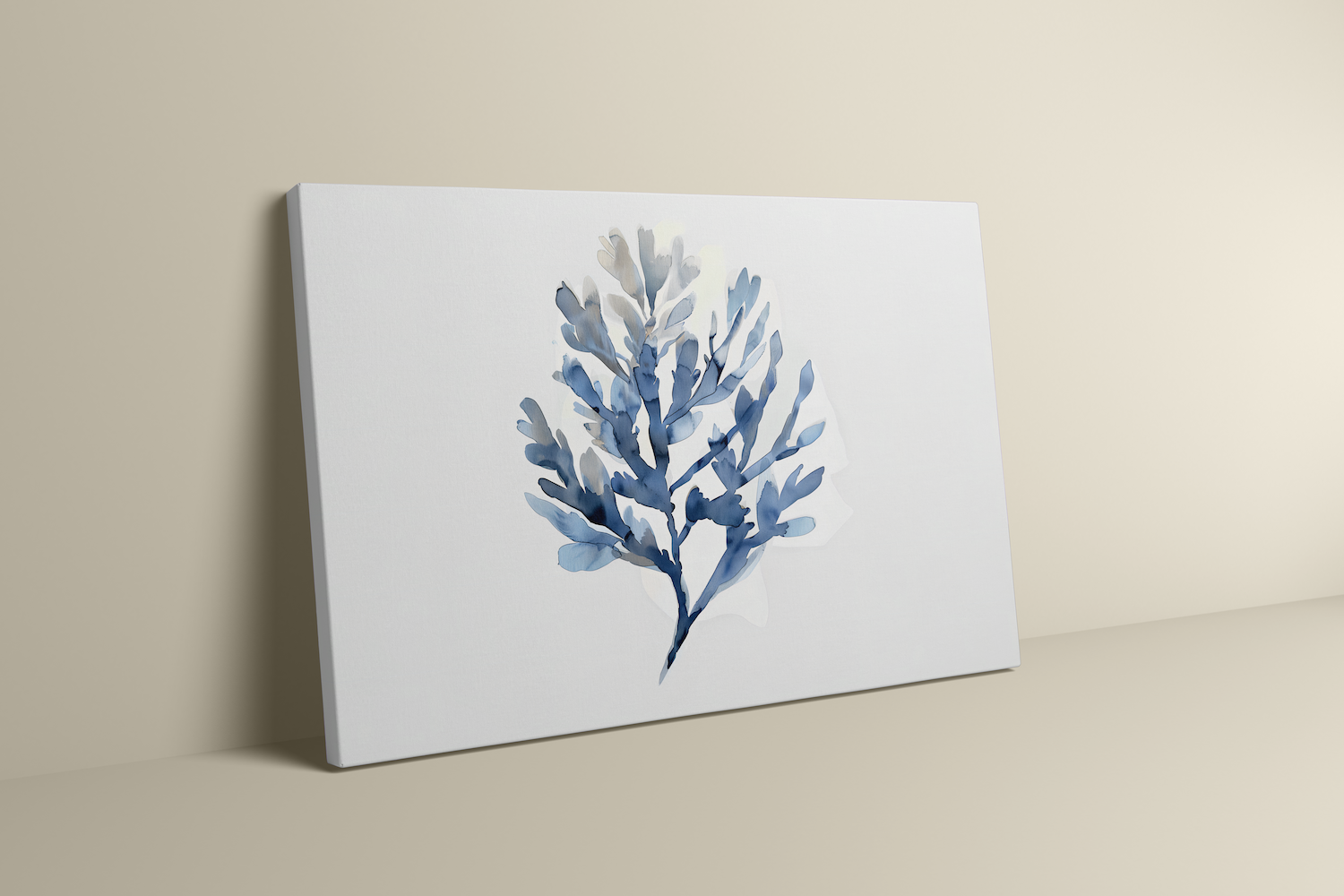Light Blue Seaweed Watercolor Minimalist Coastal Interactive Wall Art