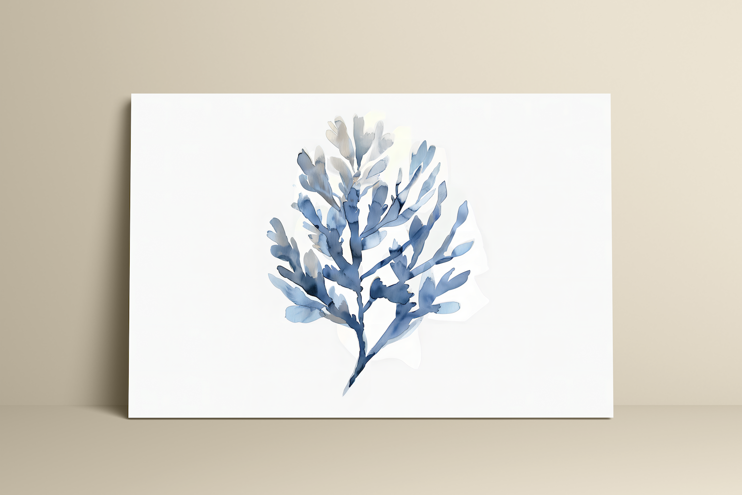 Light Blue Seaweed Watercolor Minimalist Coastal Interactive Wall Art
