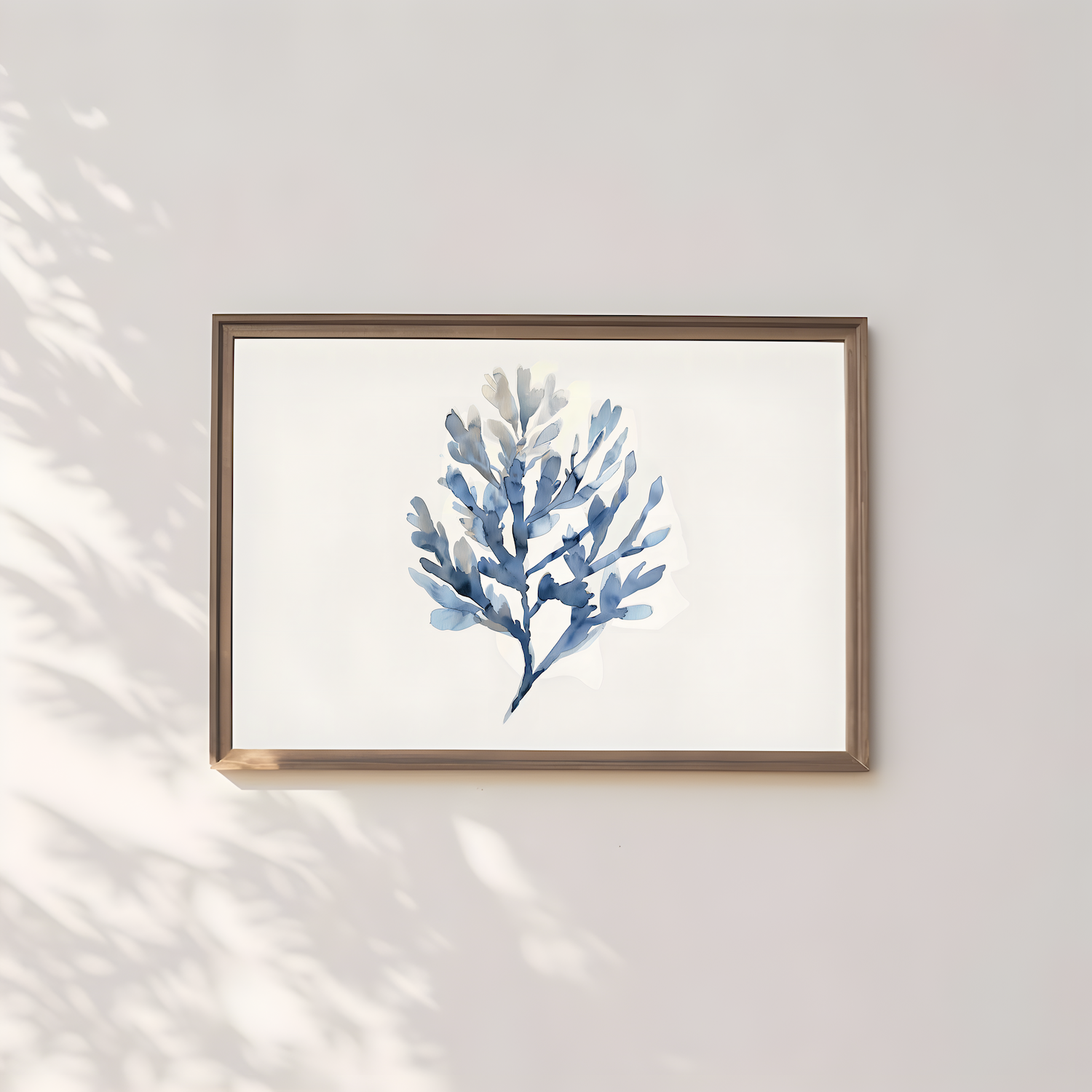 Light Blue Seaweed Watercolor Minimalist Coastal Interactive Wall Art