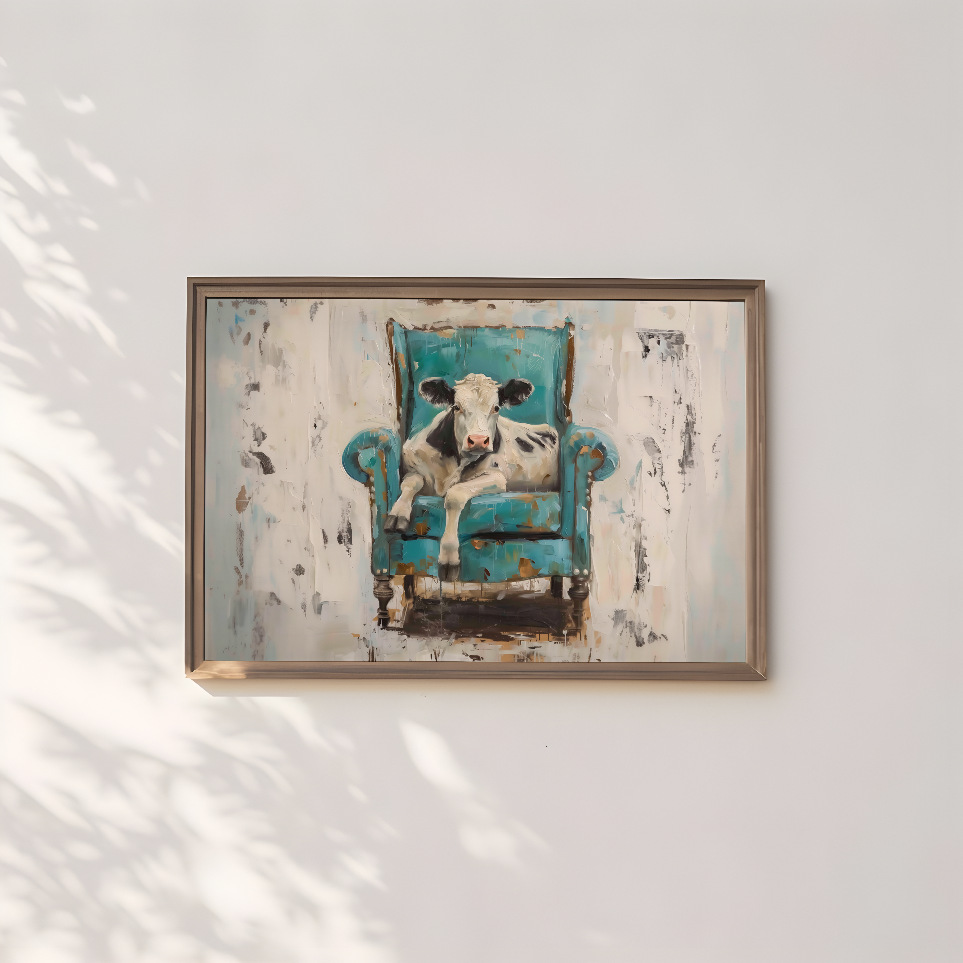 The Tenant: Surreal Cow in Armchair Art | Quirky, Whimsical & Modern Farmhouse Decor