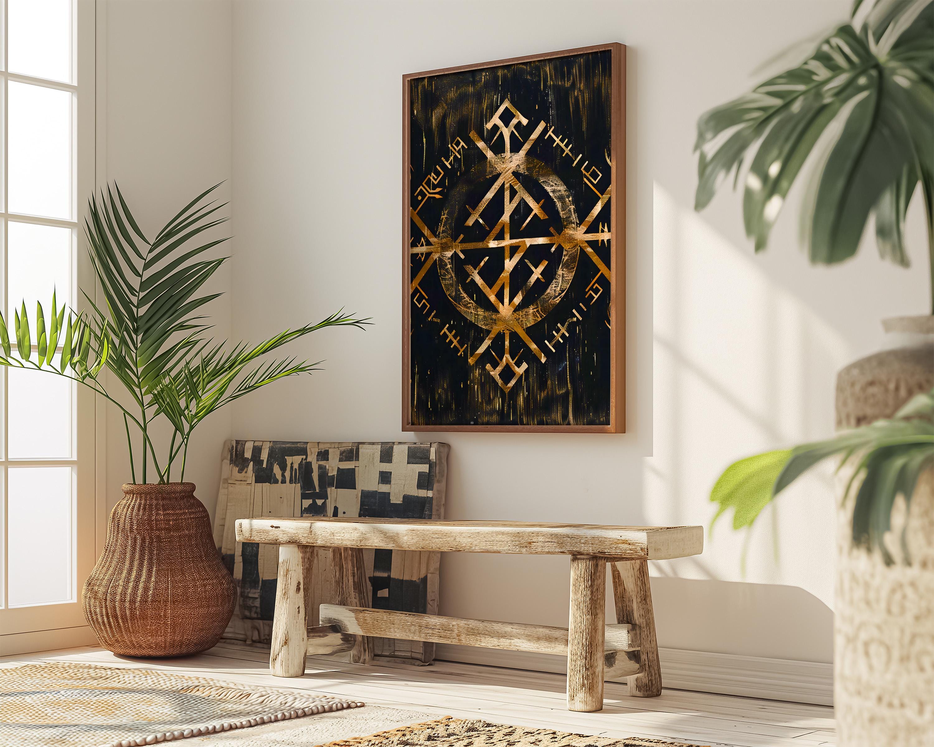 The Golden Sigil: Mystical Esoteric Symbol Art | Dark Academia & Occult Wall Decor