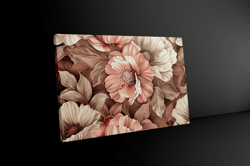 Art Deco Floral Wallpaper – Vintage Wall Decor With Blush Beige Pattern & Large Floral Print