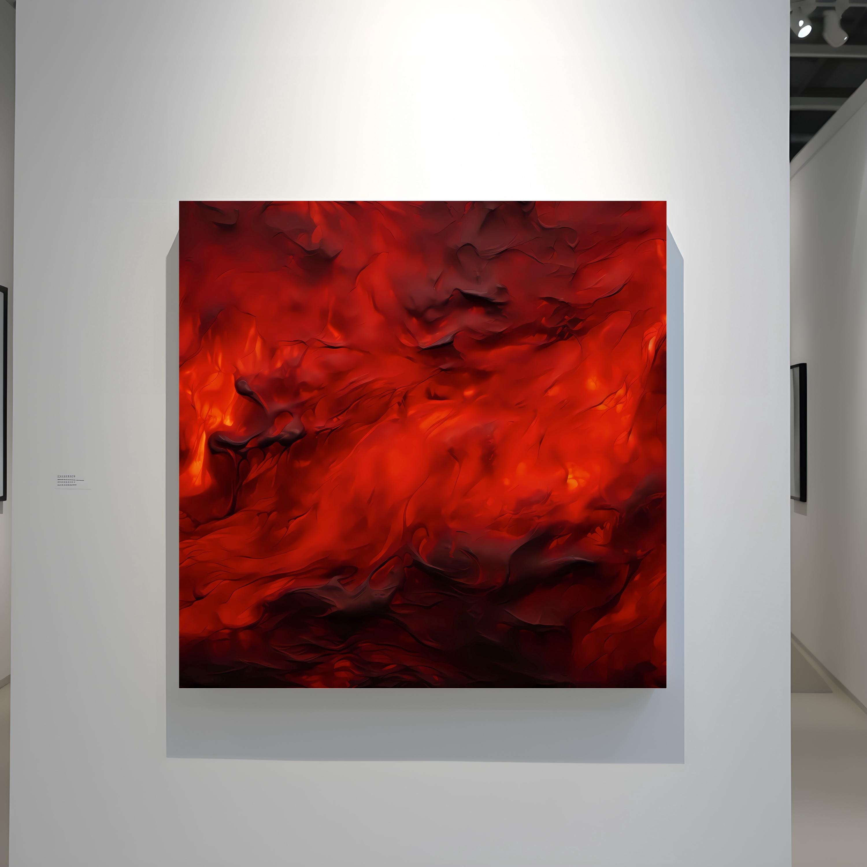 Fiery Essence: Red & Orange Abstract Art | Vibrant, Energetic Wall Decor