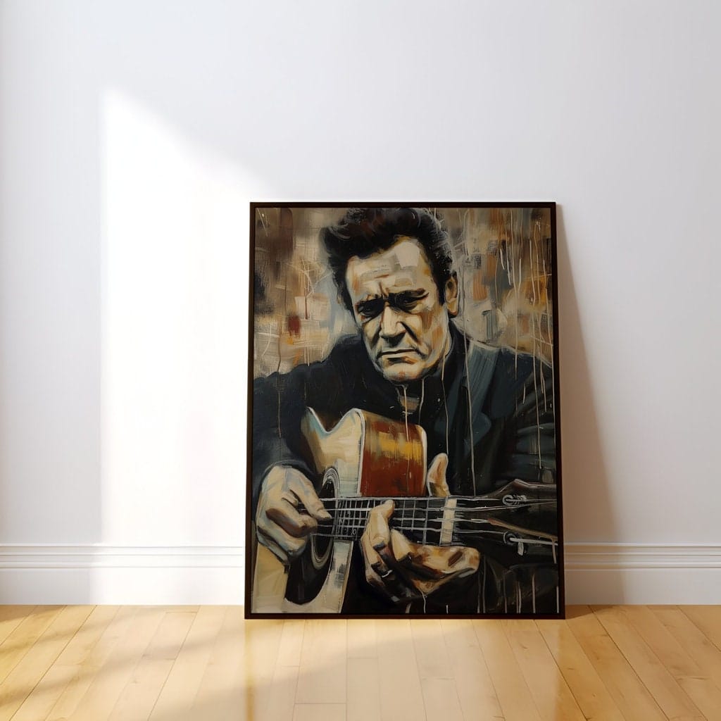 Johnny Cash Wall Art: Classic Country Star - Modern Farmhouse Canvas