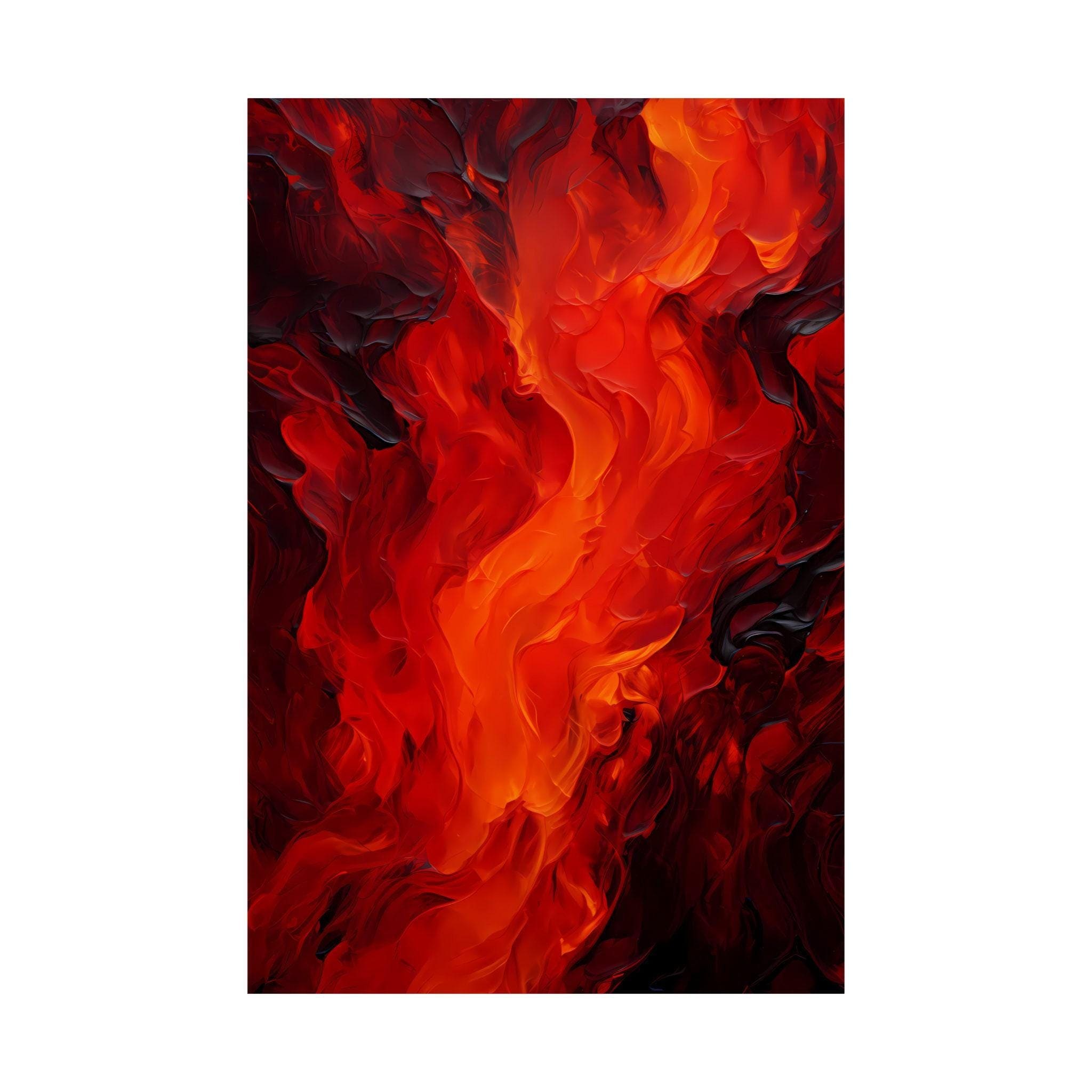 Modern Farmhouse Wall Art, Abstract Flame Canvas (Red Tones)