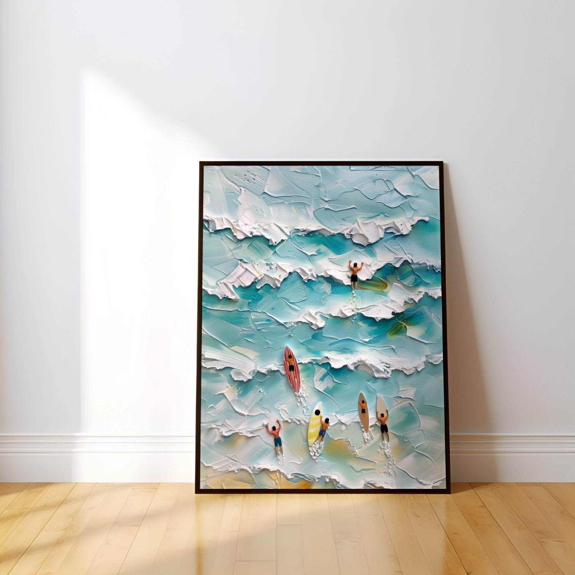 The Summer Pulse: Abstract Surfing & Ocean Art | Modern Minimalist Coastal Wall Decor