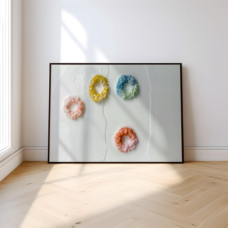 Colorful Cereal Art – Playful Kitchen Decor | Whimsical Breakfast Print
