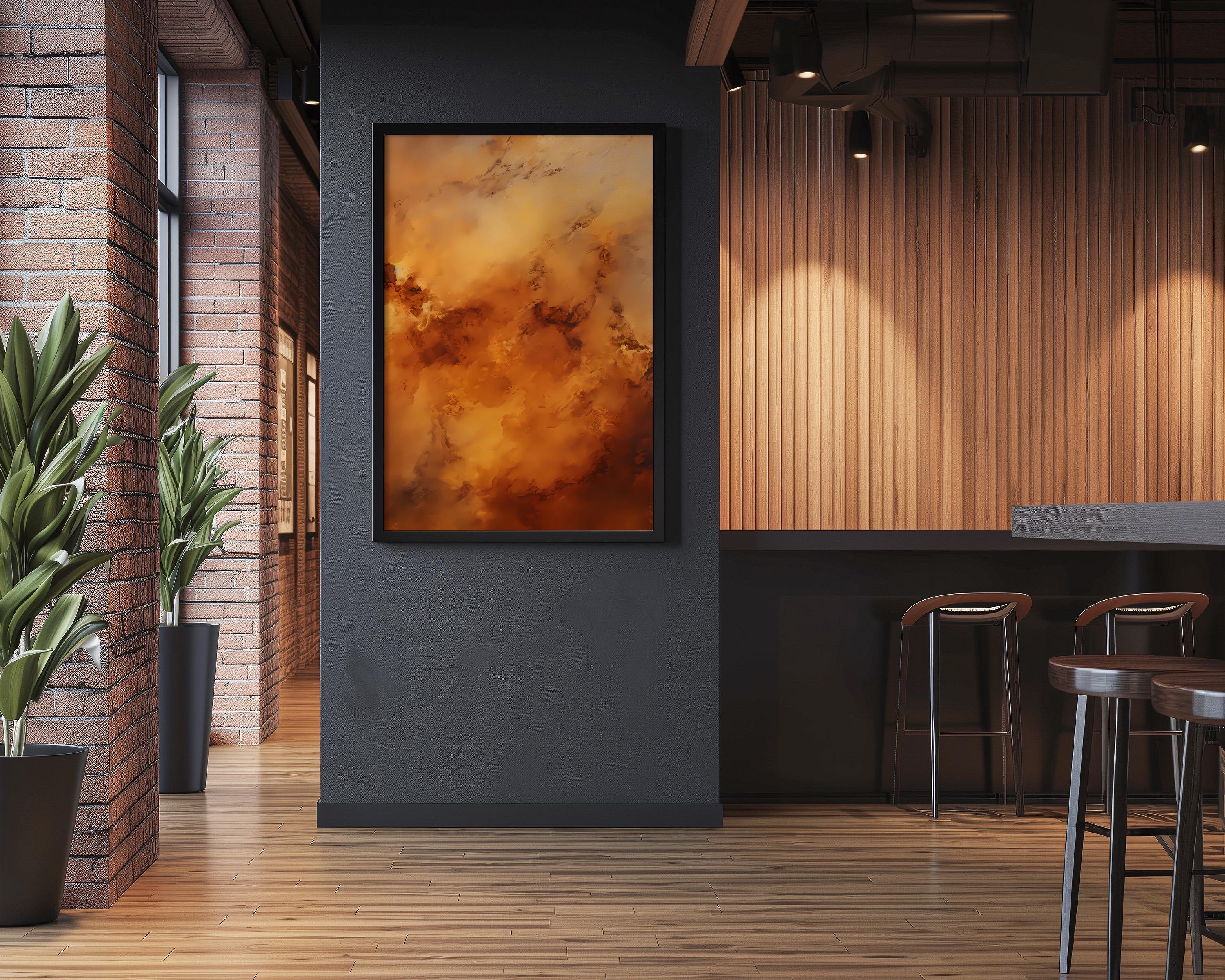 Earthen Harmony: Abstract Earth-Tone Art Print | Grounding & Serene Framed Wall Decor
