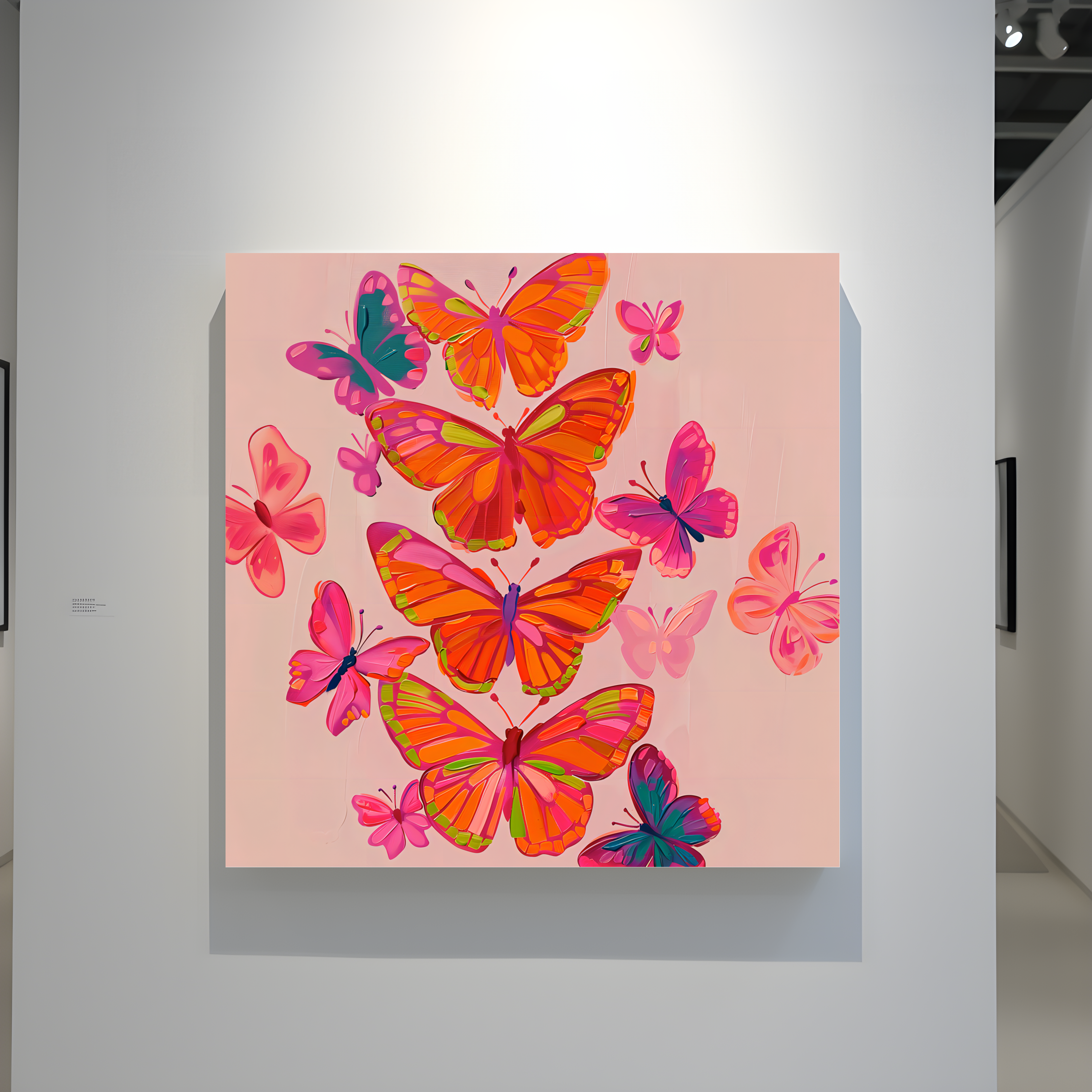 The Social Butterfly: Pink & Orange Maximalist Art | Preppy, Funky & Vibrant Wall Decor