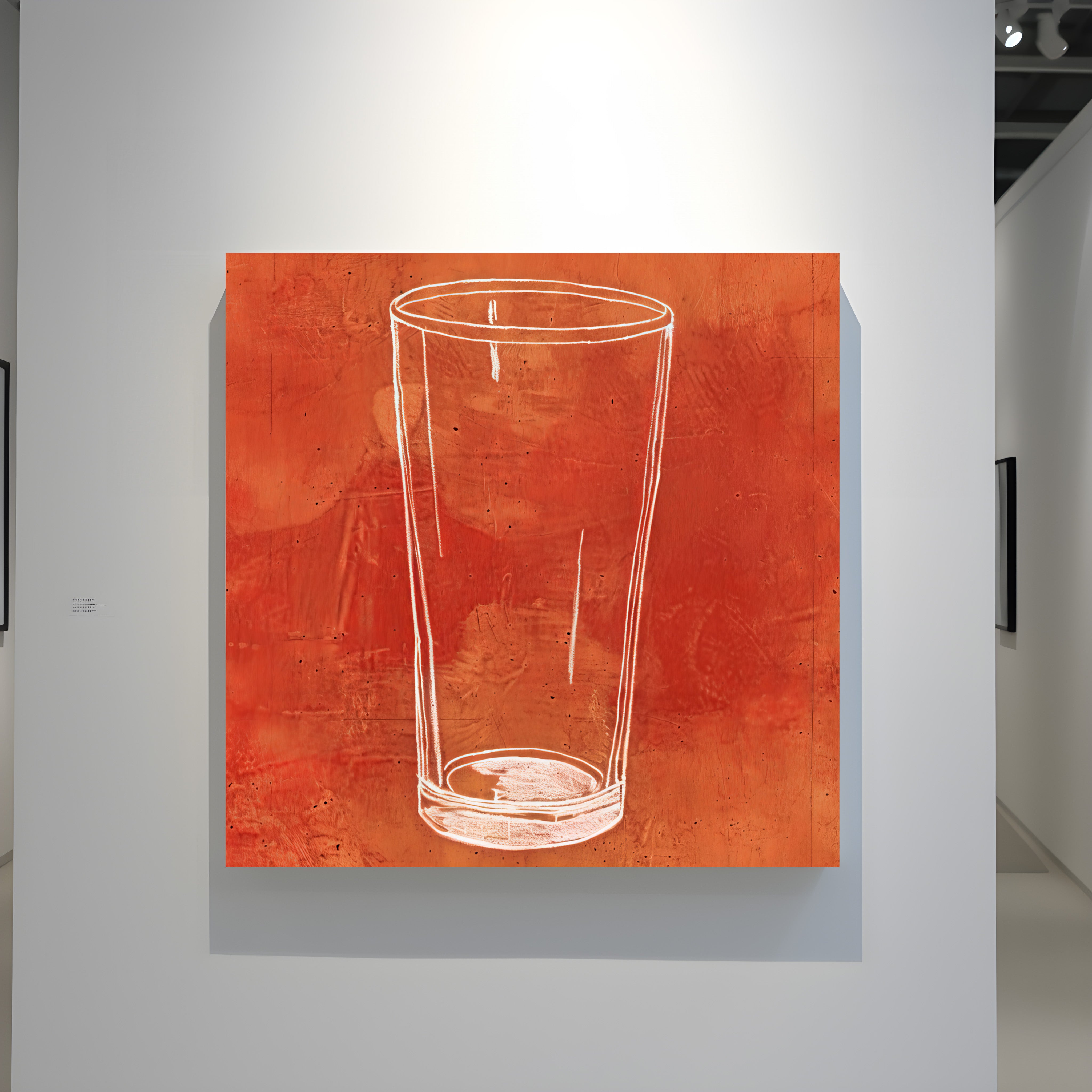 The Last Call: Modern Minimalist Beer Glass Sketch | Rustic Orange & White Wall Art