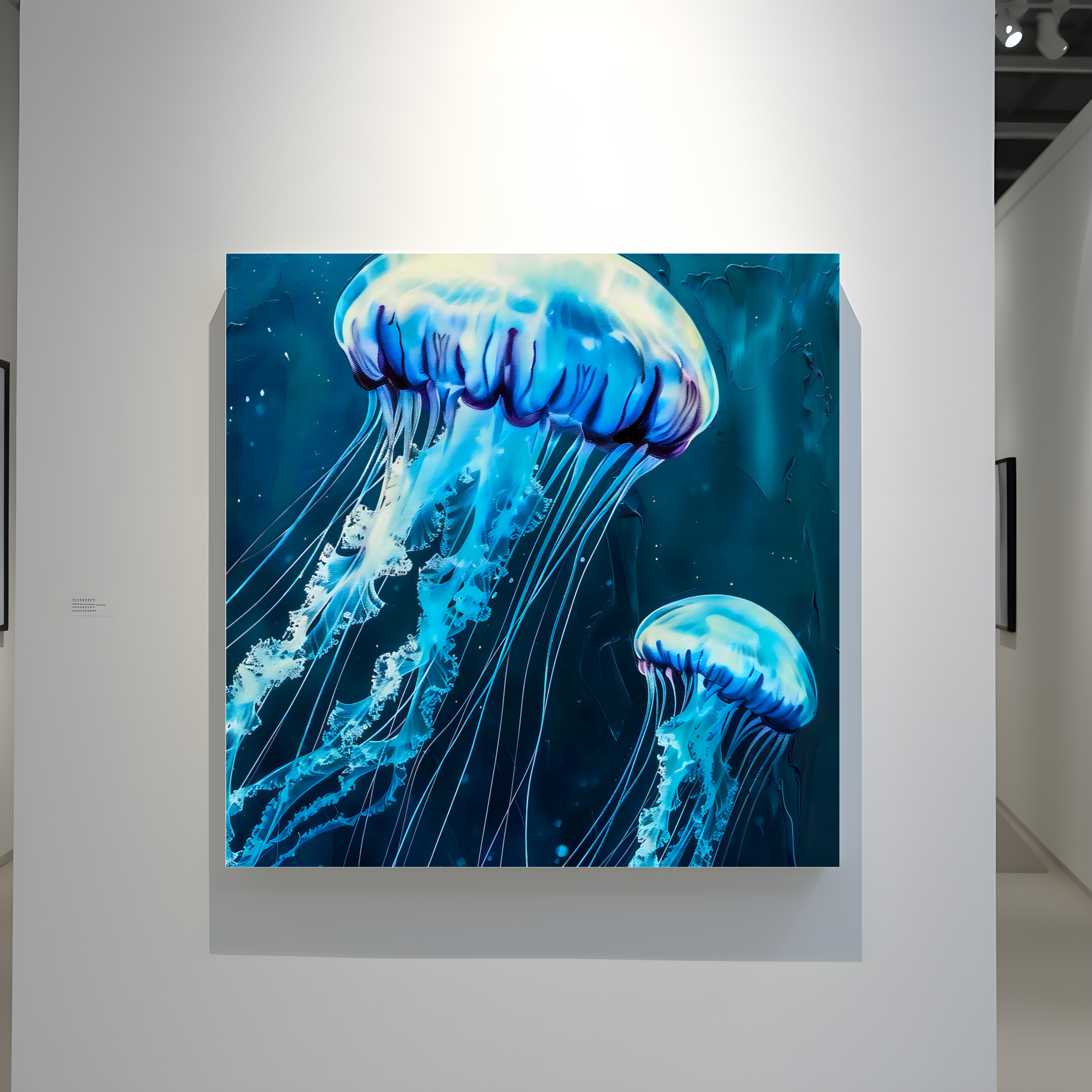 The Abyss: Glowing Jellyfish Underwater Art | Ethereal & Serene Marine Life Decor