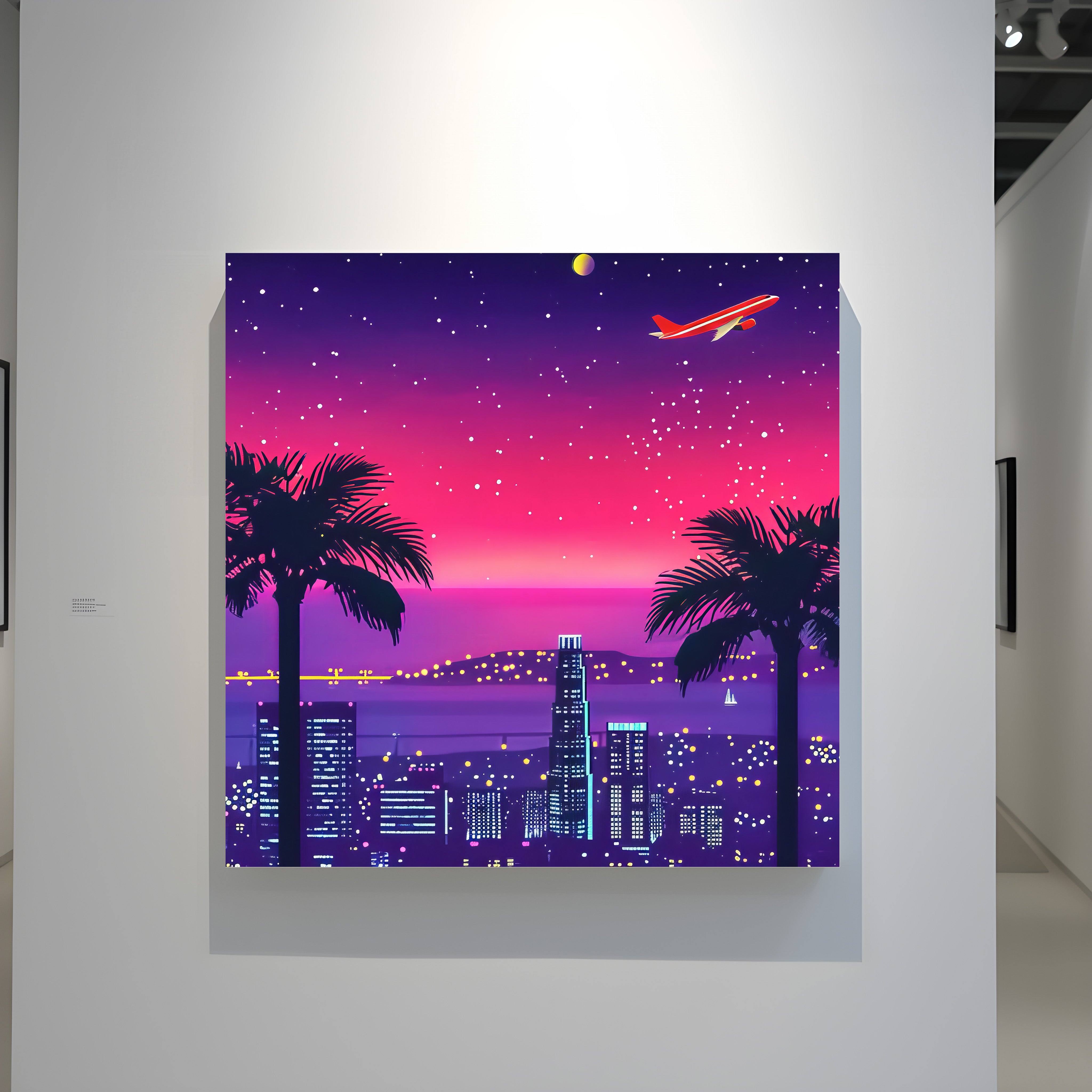 Neon Dreams: Retro-Futuristic 80s Cityscape | Vaporwave & Sci-Fi Wall Art