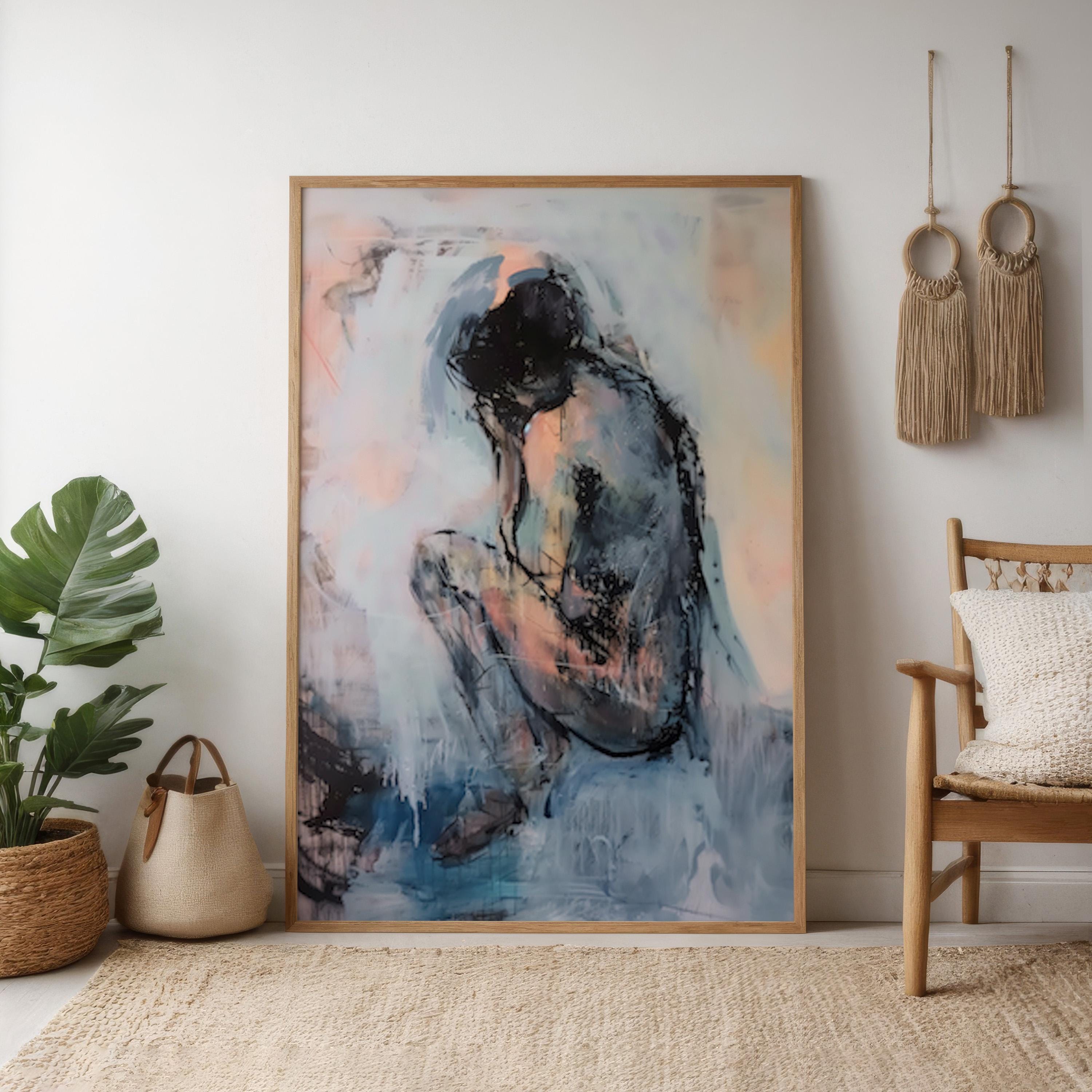 The Interior: Contemplative Woman Abstract Portrait | Serene & Introspective Wall Art