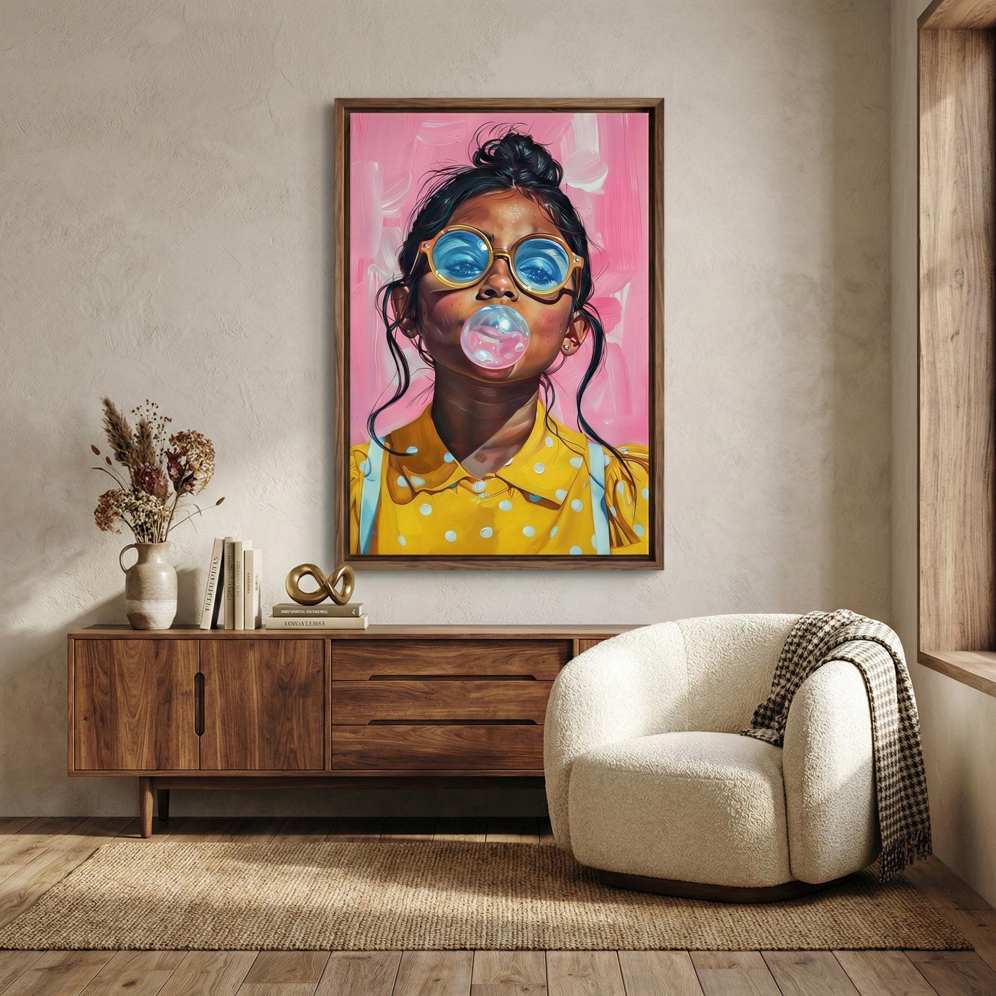 Latina Girl Canvas Print: Vibrant Portrait Art (Multiple Sizes)
