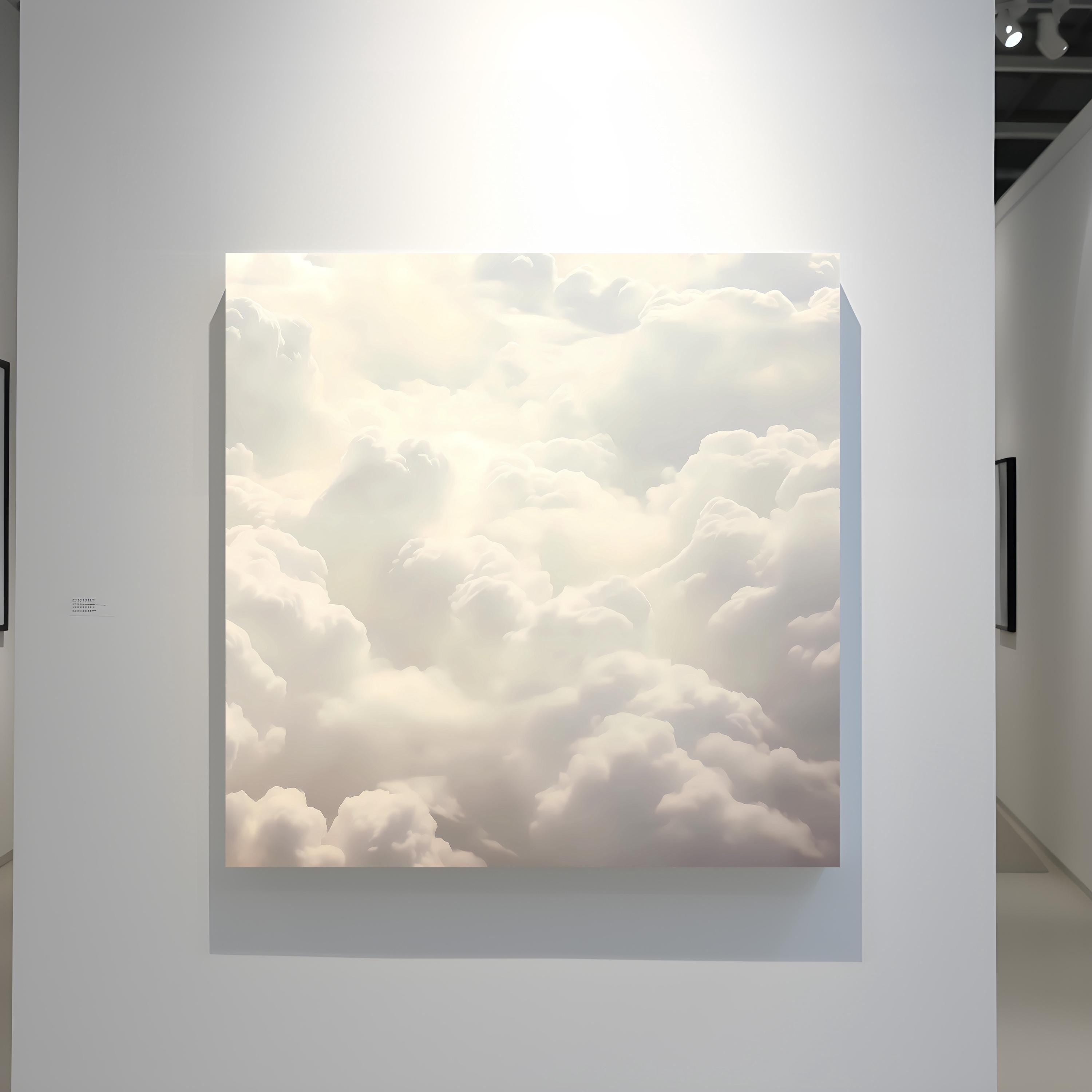 Ethereal Cloudscape: Abstract White Art Print | Serene & Elegant Framed Wall Decor