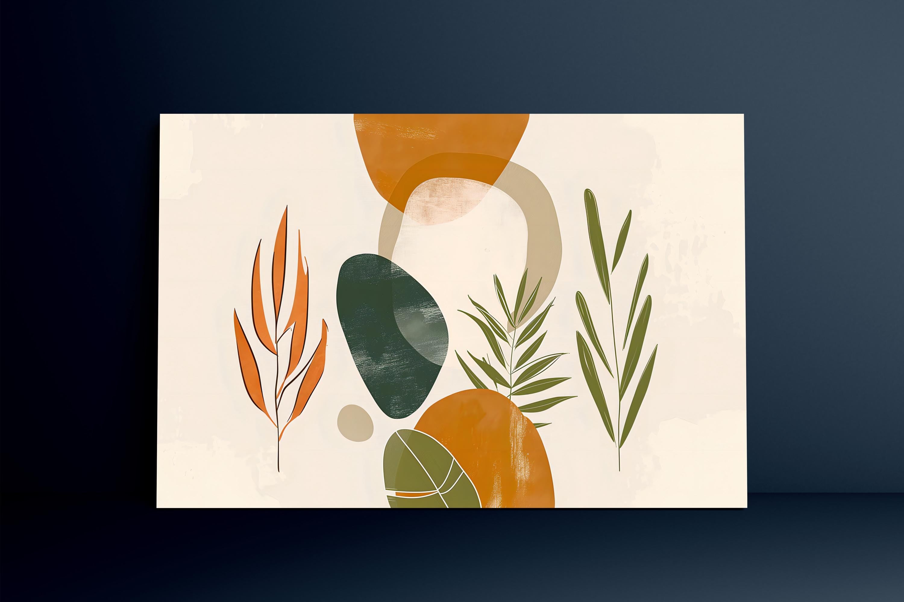 Tropical Rhythms: Mid-Century Modern Abstract Leaf Art | Boho Chic Wall Decor
