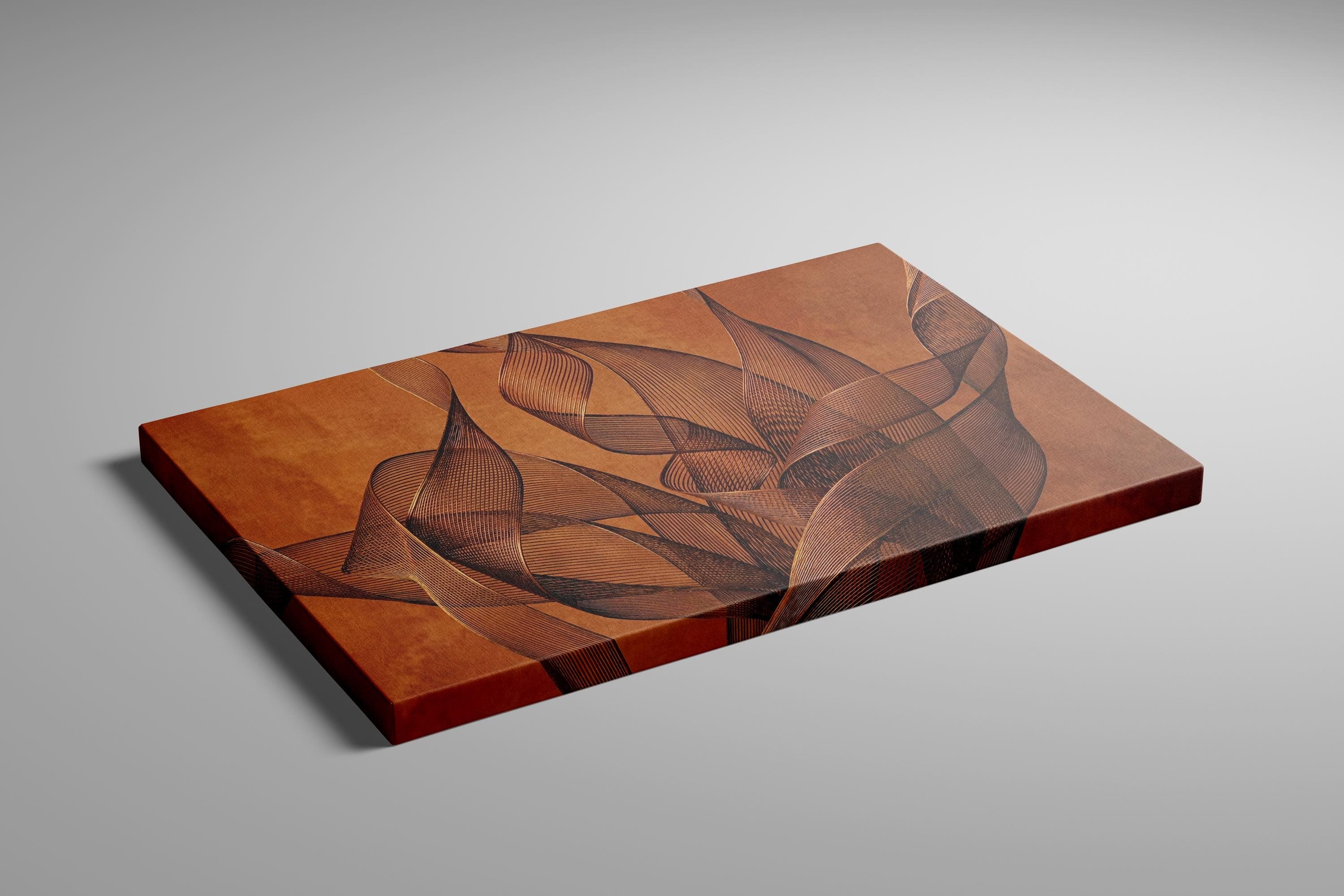 Copper Mesh Wall Art: Abstract Burnt Orange Design (Canvas or Print)