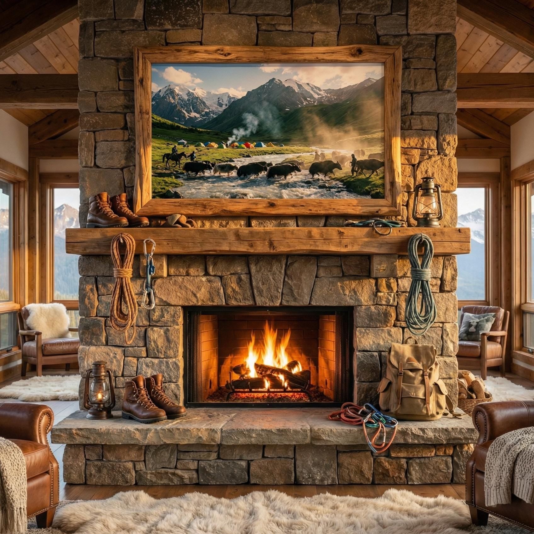 Nature Wall Art Print: Green Mountain Landscape - Canvas or Framed