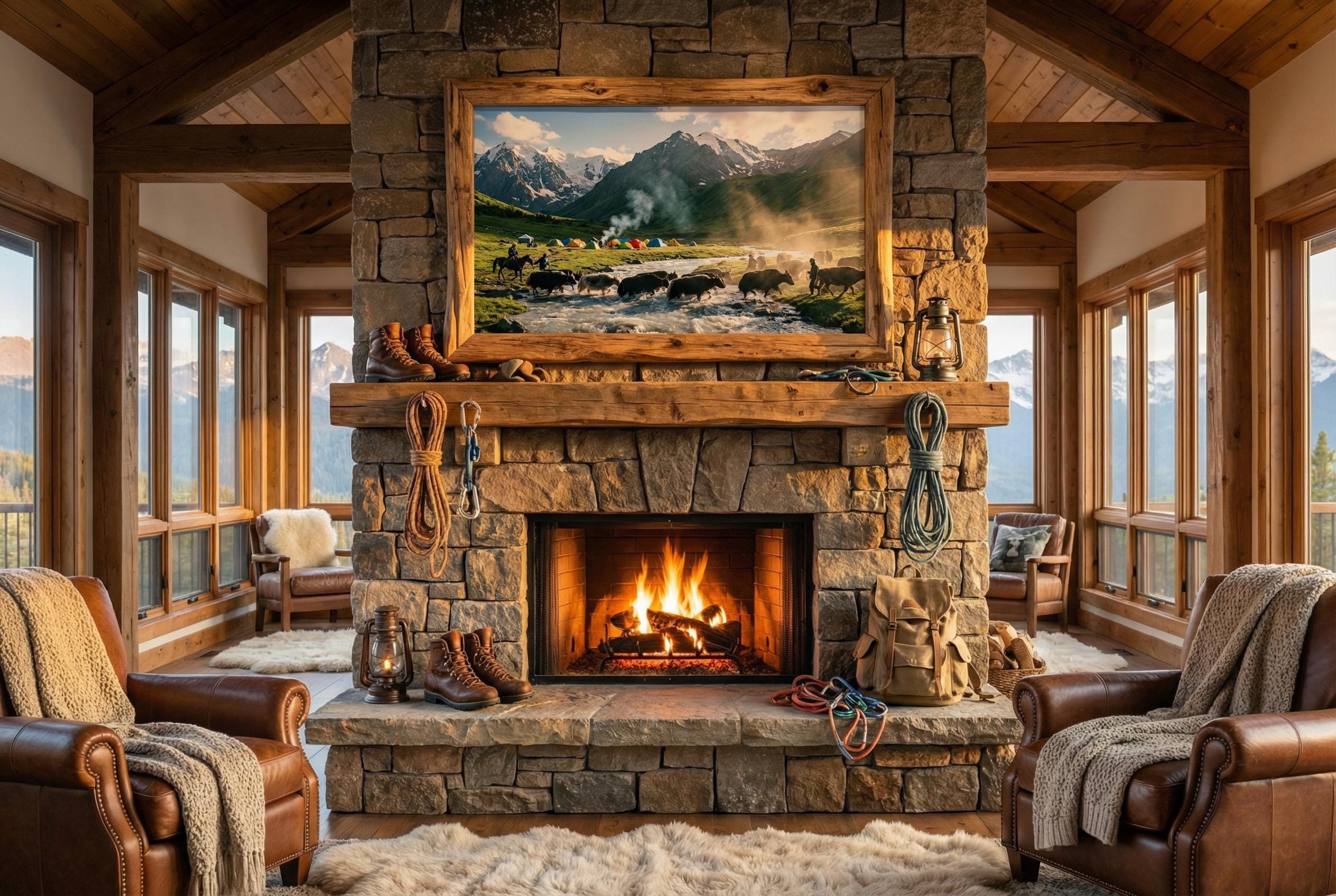 Nature Wall Art Print: Green Mountain Landscape - Canvas or Framed
