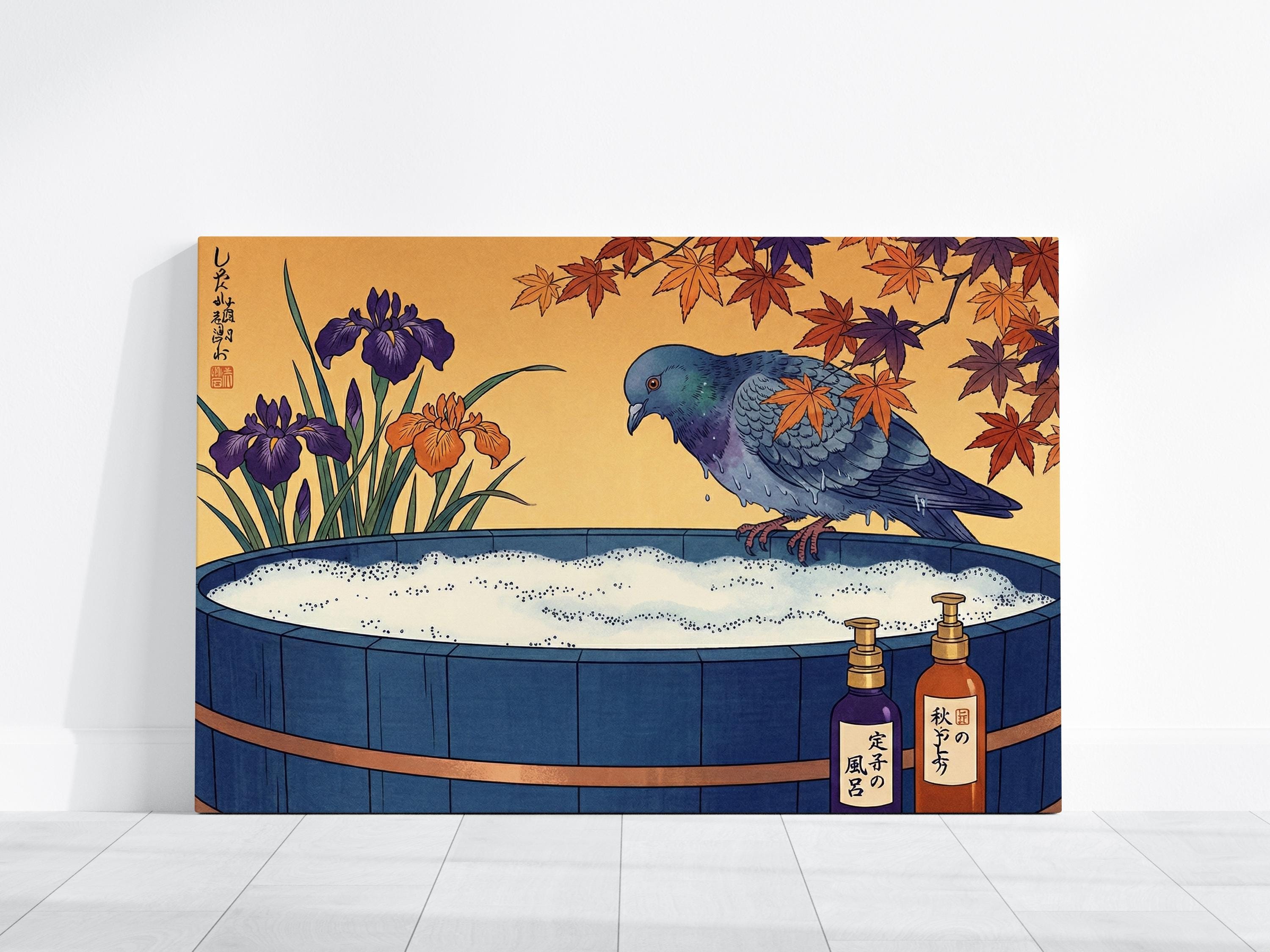 Food Wall Art: Hot Dog and Wine - Humorous Kitchen Decor