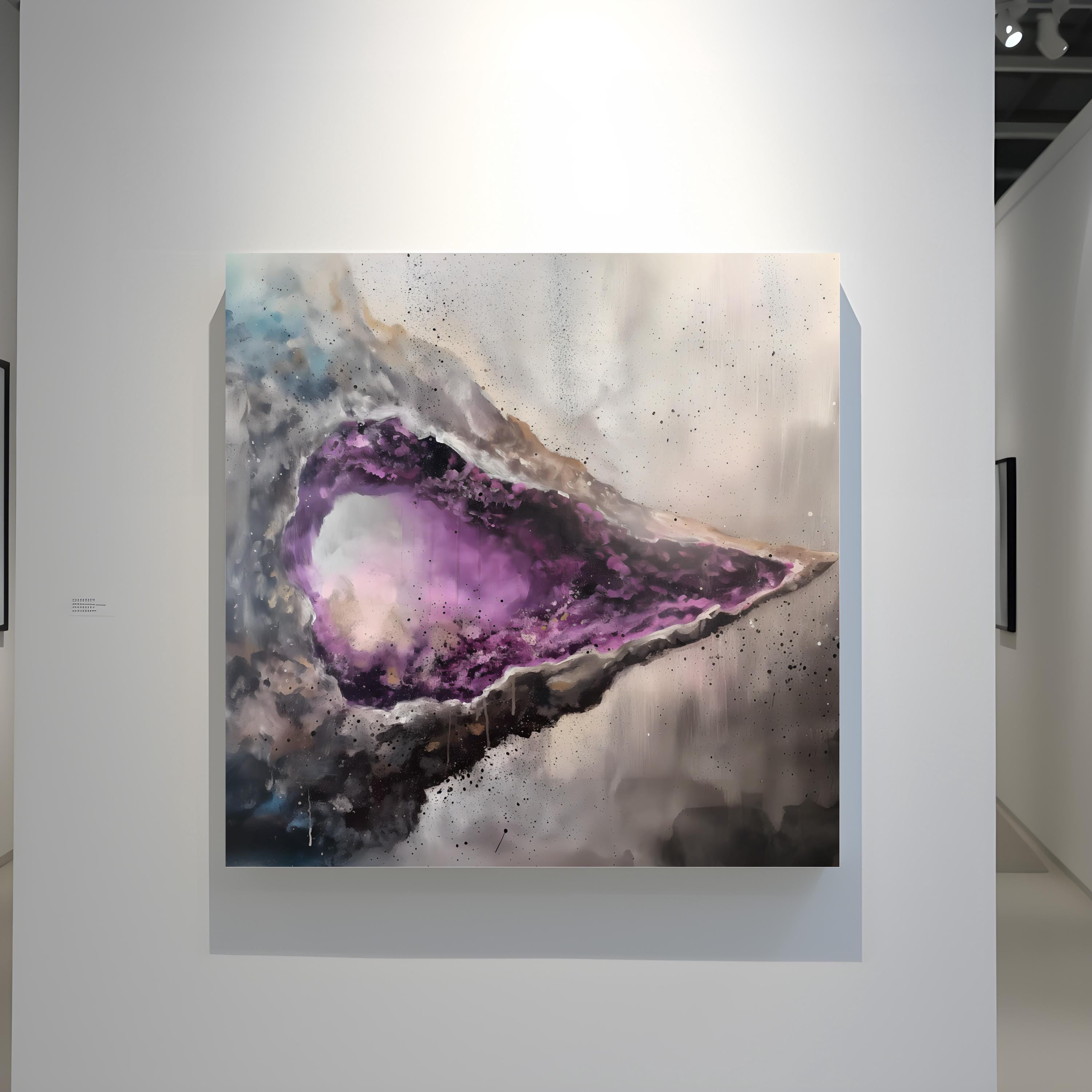 Radiant Geode Abstract Canvas Art | Elegant Blue & Gold Crystal Wall Decor